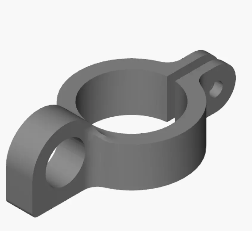 25 mm Pipe Clamp with Mounting Bracket 3D print model_0