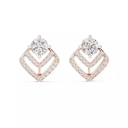 Solitaire Diamond Studs Earrings 3dm stl renders animation