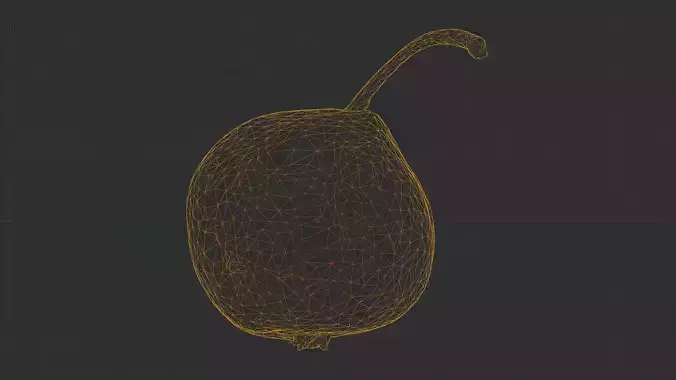 Photorealistic 3D scan of ripe green pear with stem Low-poly 3D model 5