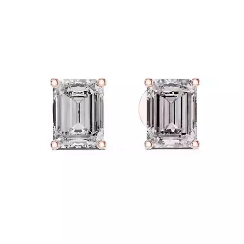 Ememrald Solitaire Studs  Earrings 3dm stl renders animation 