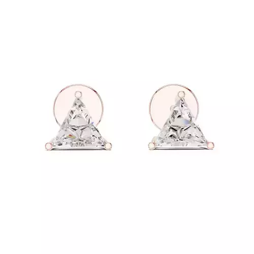 Triangular Solitaire Studs  Earrings 3dm stl renders animation 