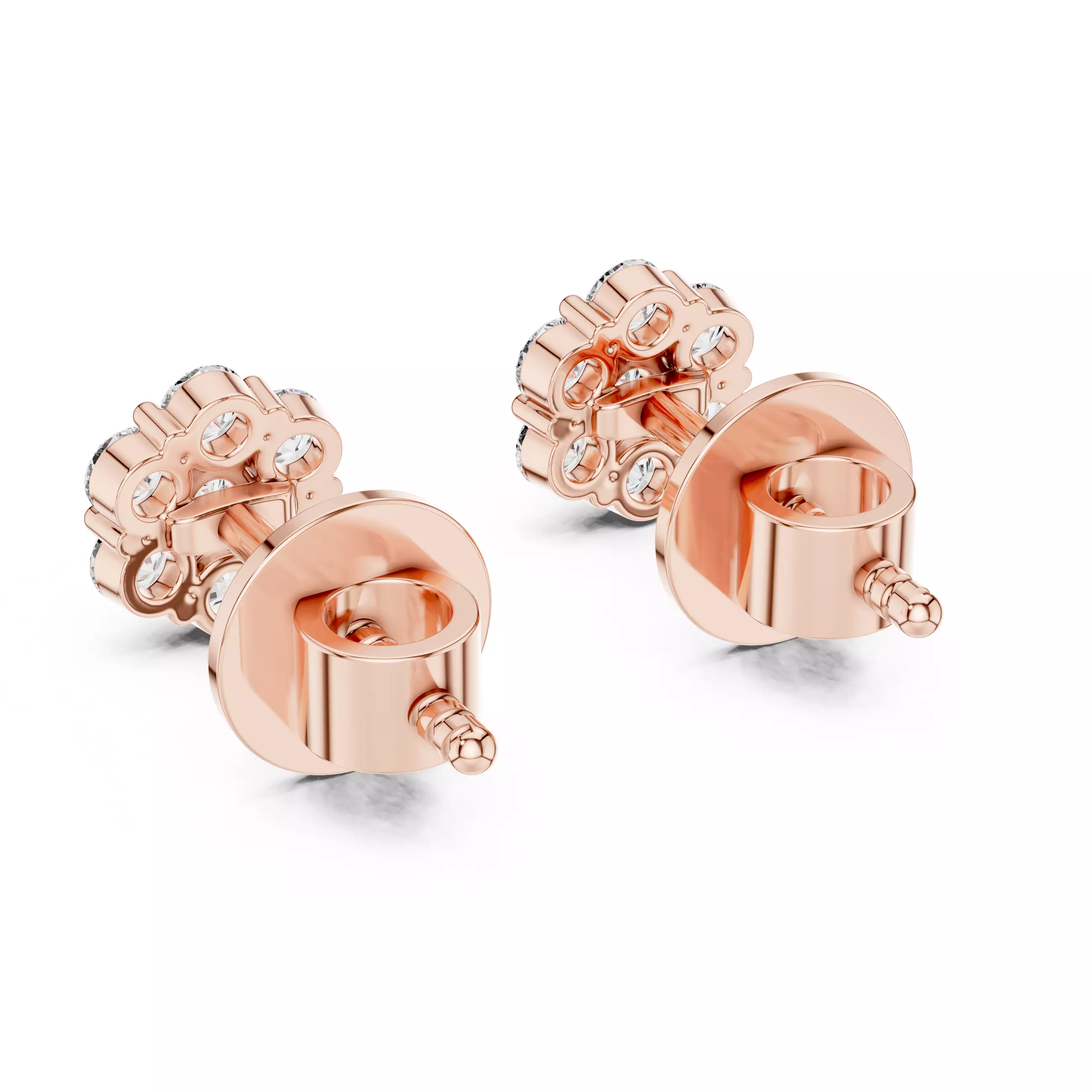 Flower Studs Earrings 3dm stl renders animation videos details 3D print model_12