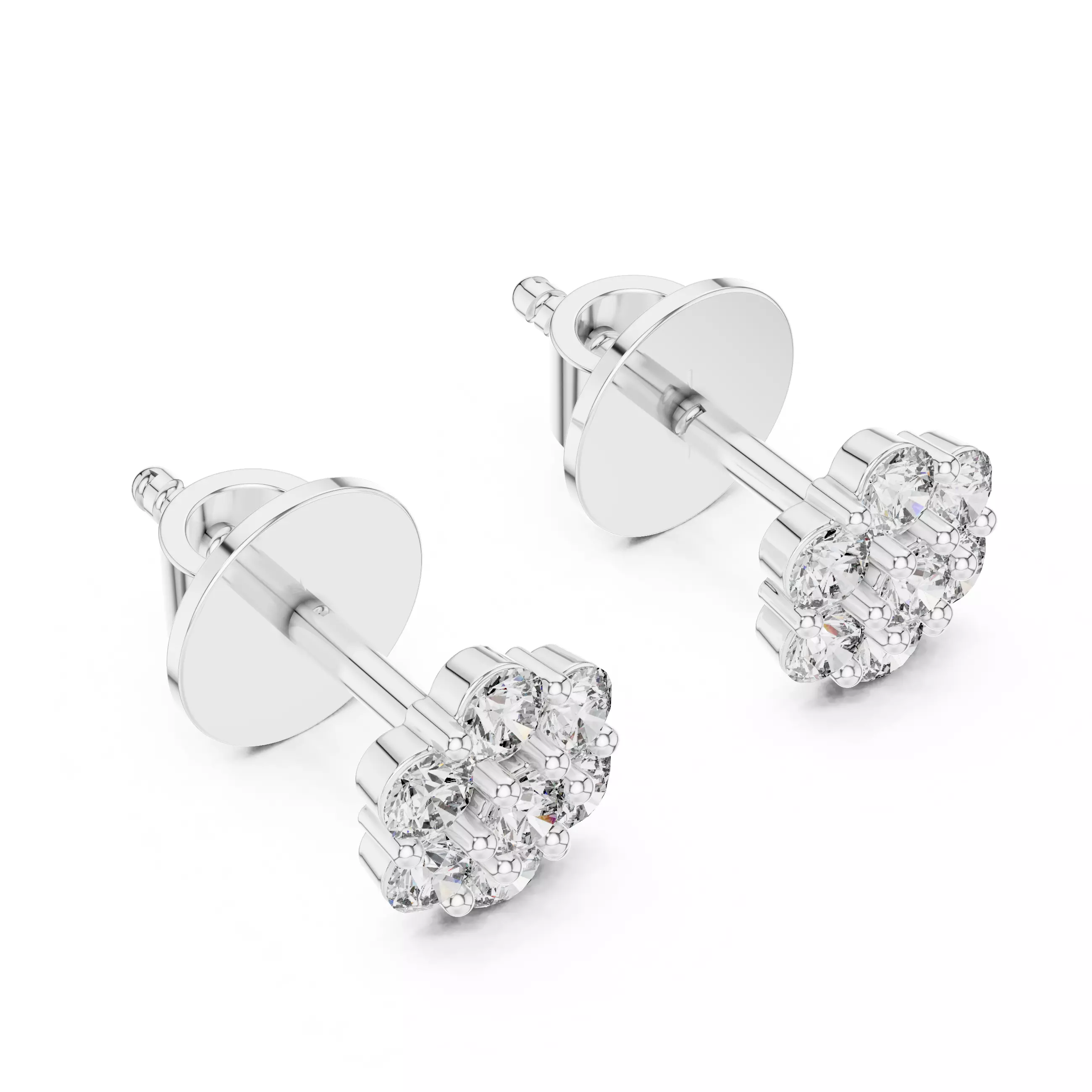 Flower Studs Earrings 3dm stl renders animation videos details 3D print model_10