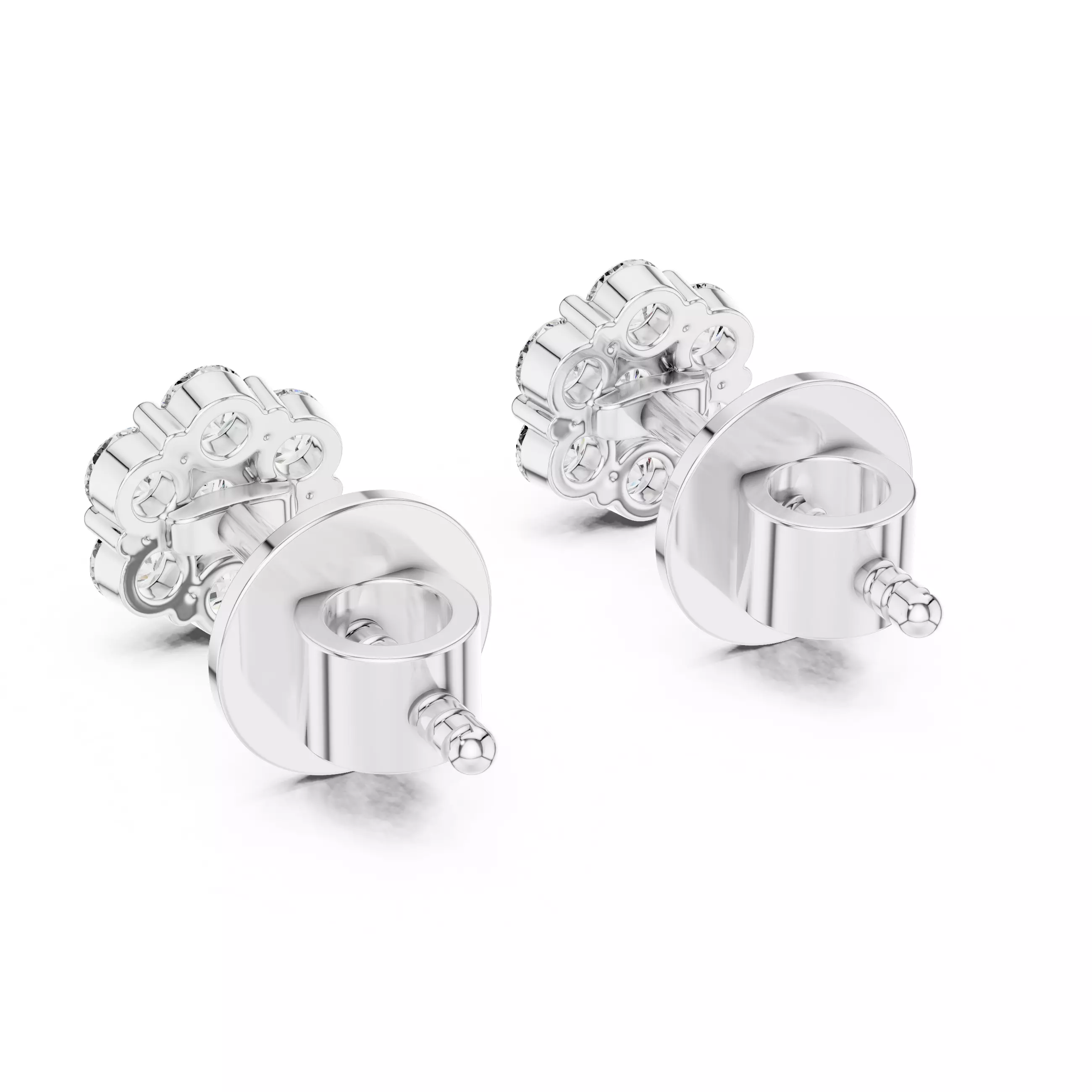 Flower Studs Earrings 3dm stl renders animation videos details 3D print model_9