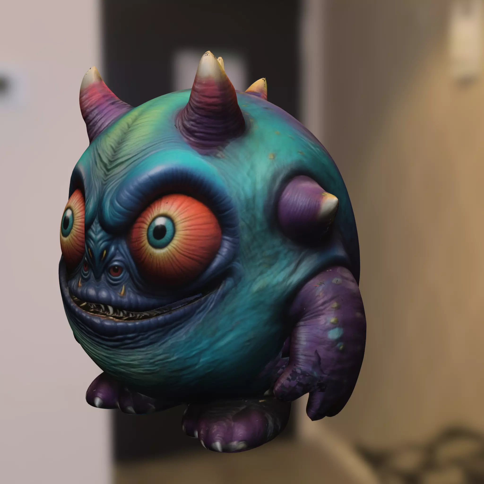 Cartoon Monster Character Low-poly 3D model_3