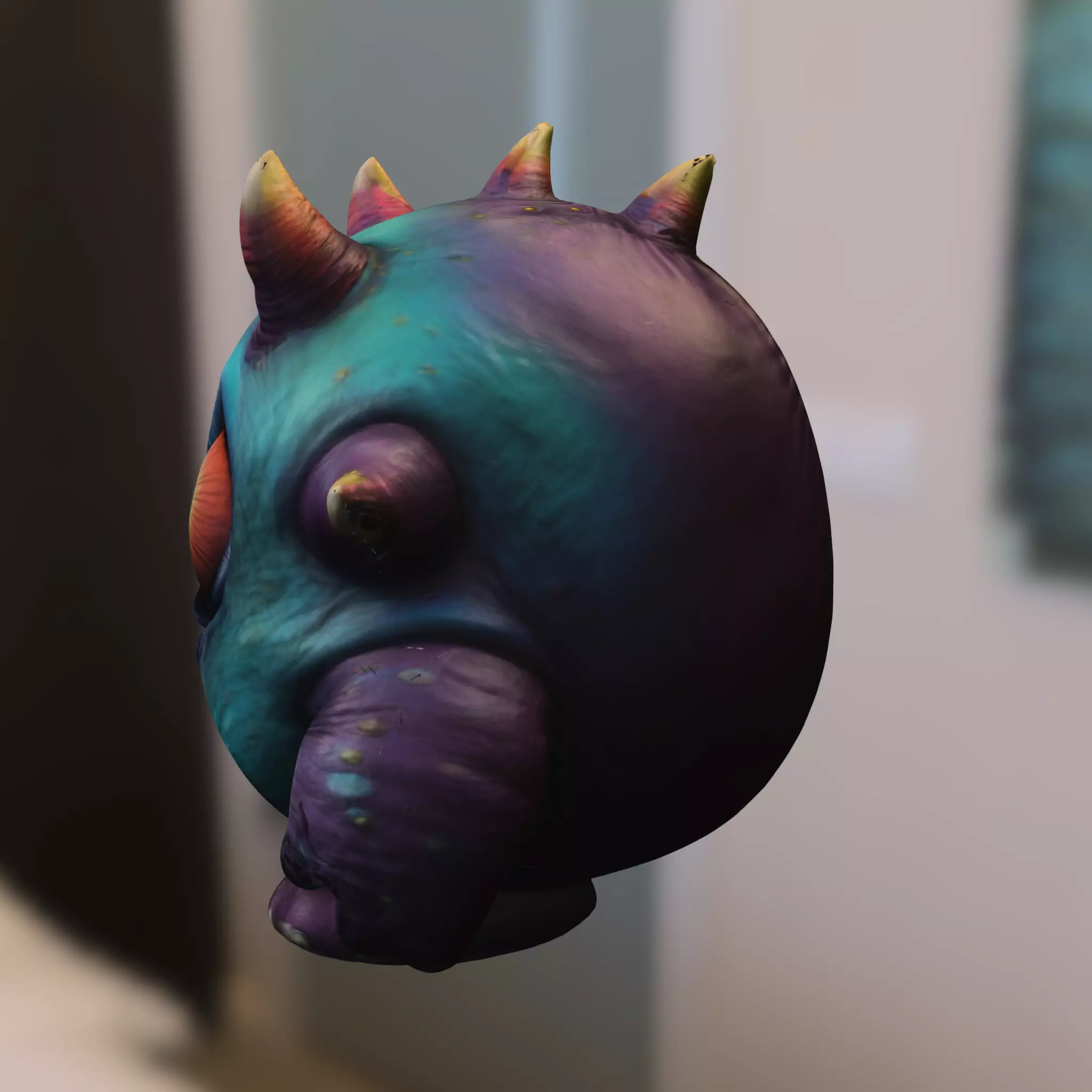 Cartoon Monster Character Low-poly 3D model_4