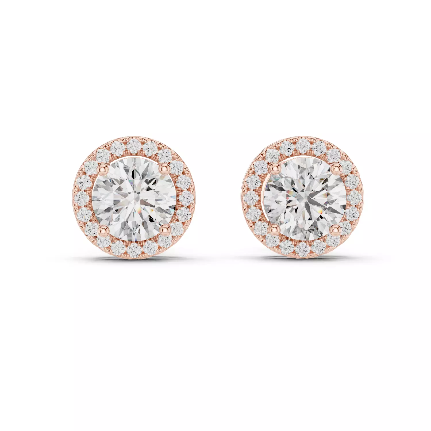 Halo Solitaire Studs Earrings 3dm stl renders animation videos 3D print model_0