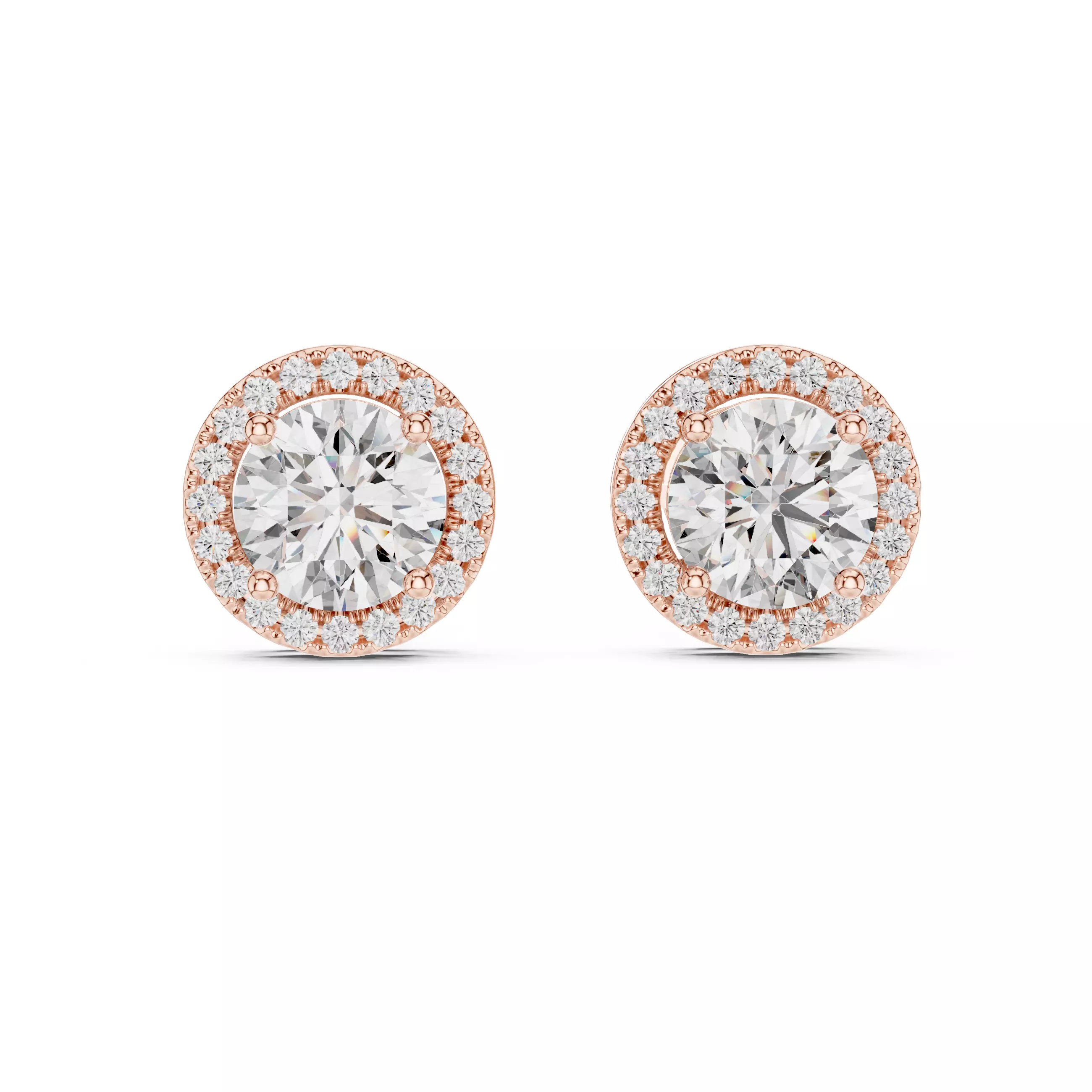 Halo Solitaire Studs Earrings 3dm stl renders animation videos 3D print model_11