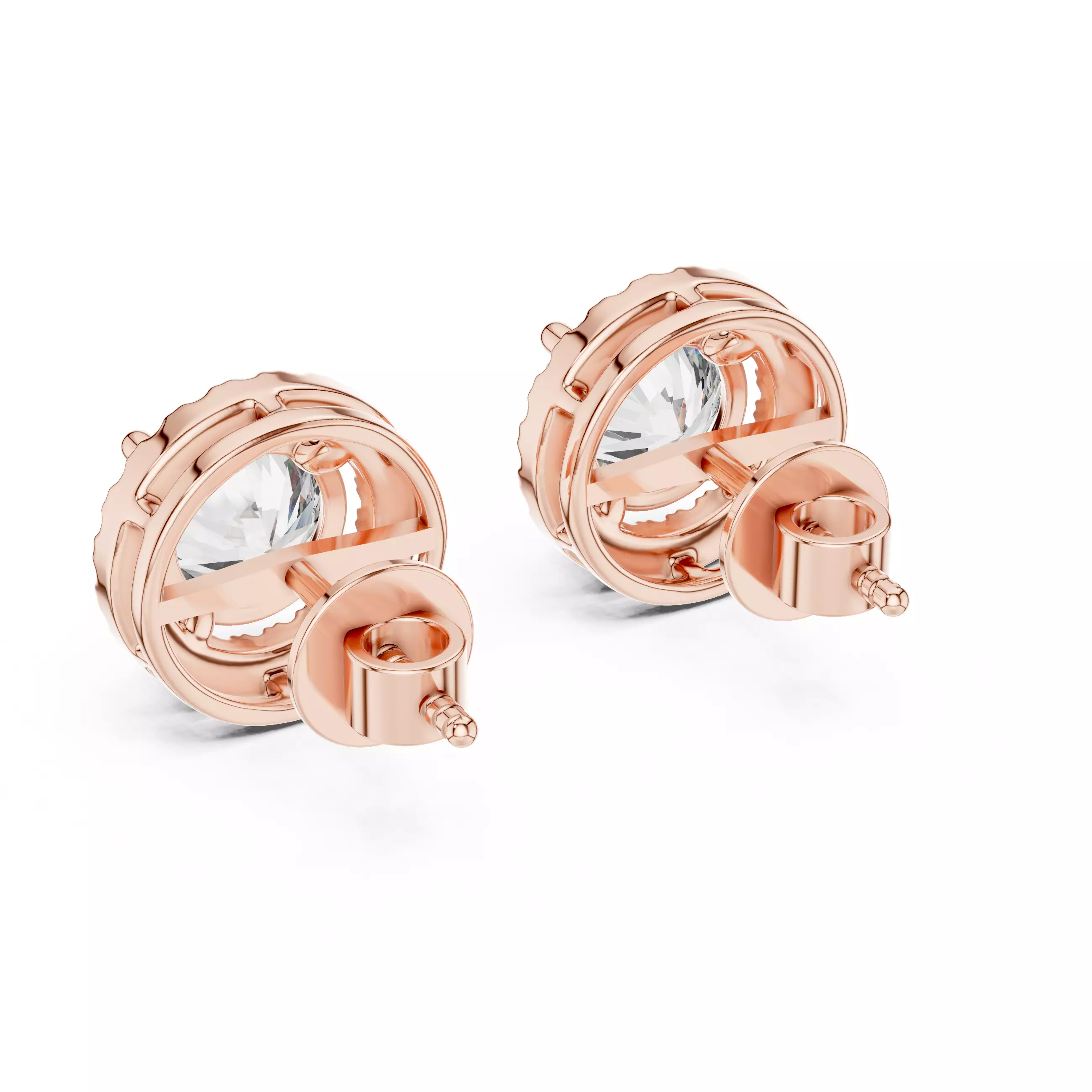 Halo Solitaire Studs Earrings 3dm stl renders animation videos 3D print model_12