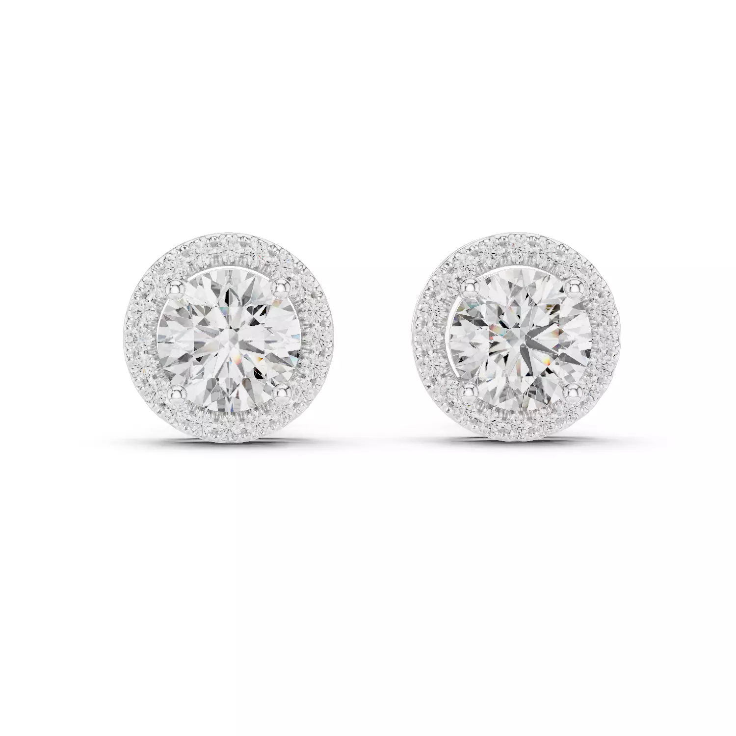 Halo Solitaire Studs Earrings 3dm stl renders animation videos 3D print model_4