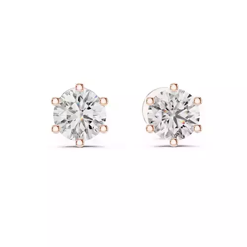 Diamond Solitaire Studs Earrings 3dm stl renders animation 