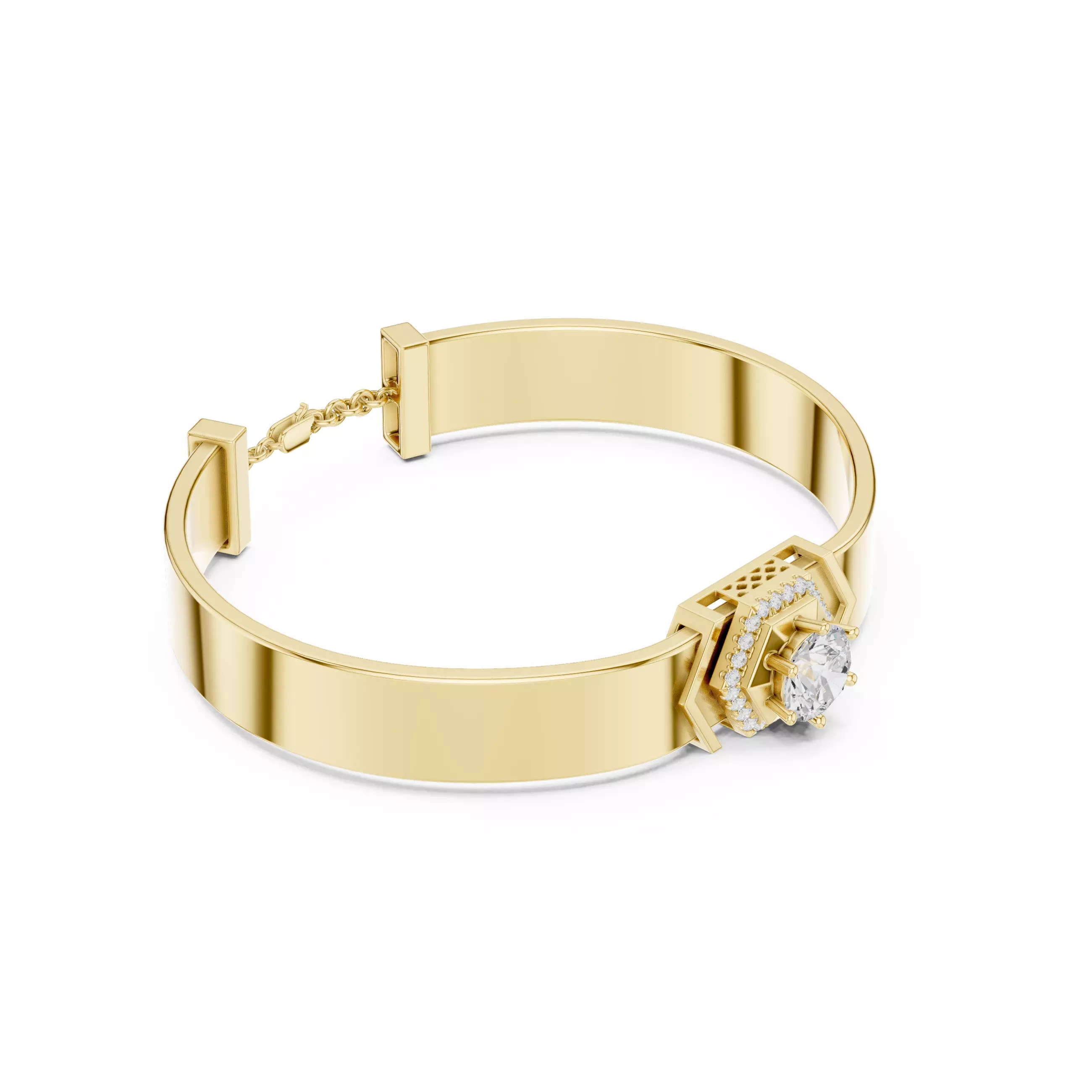 Solitaire Round Mens Bracelet Files With Video 3D print model_9