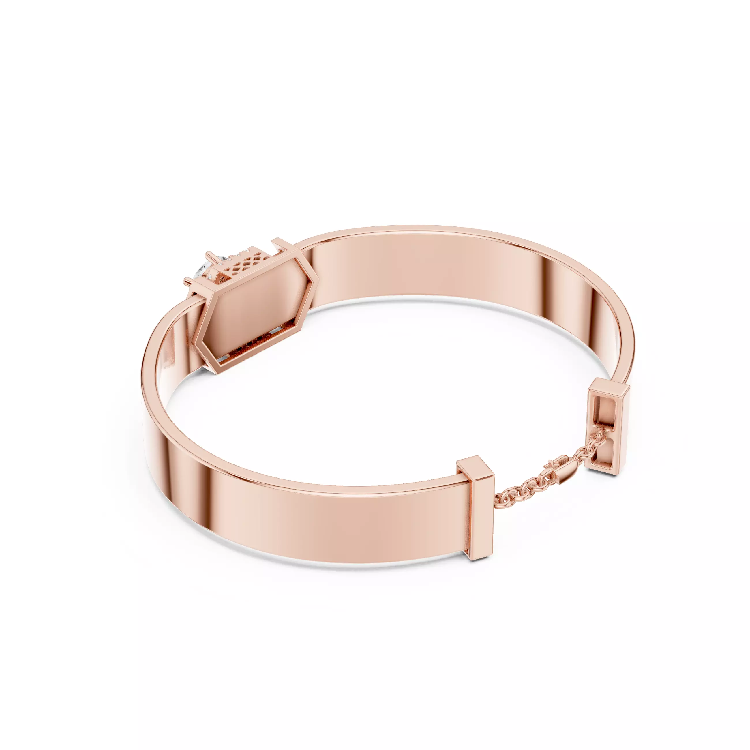 Solitaire Round Mens Bracelet Files With Video 3D print model_4