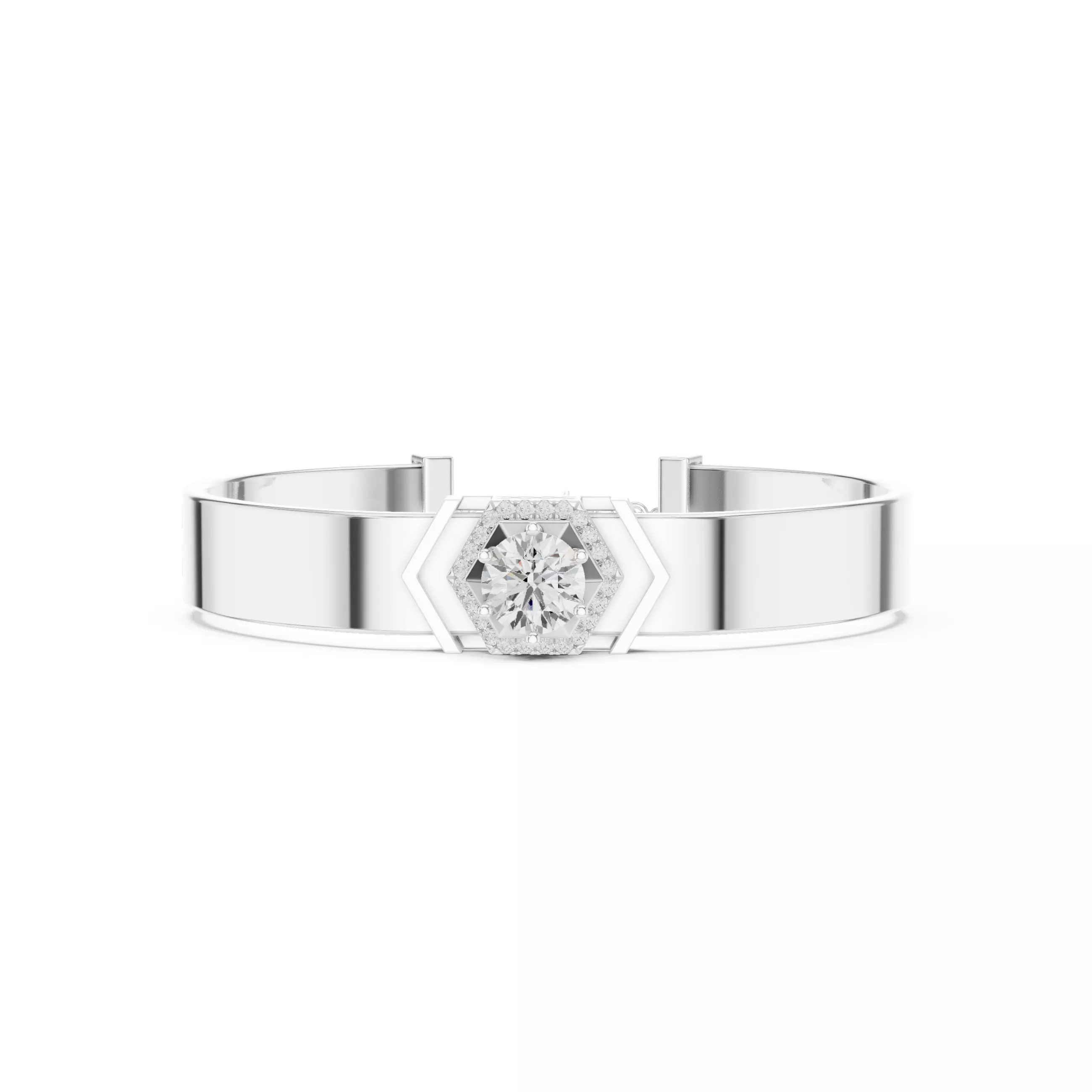 Solitaire Round Mens Bracelet Files With Video 3D print model_1