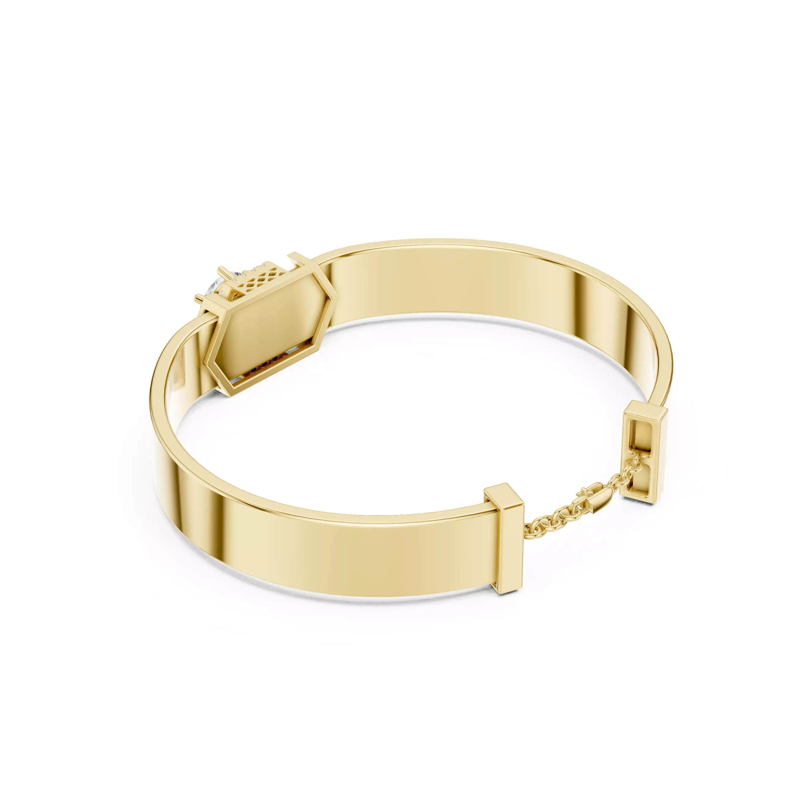 Solitaire Round Mens Bracelet Files With Video 3D print model_10