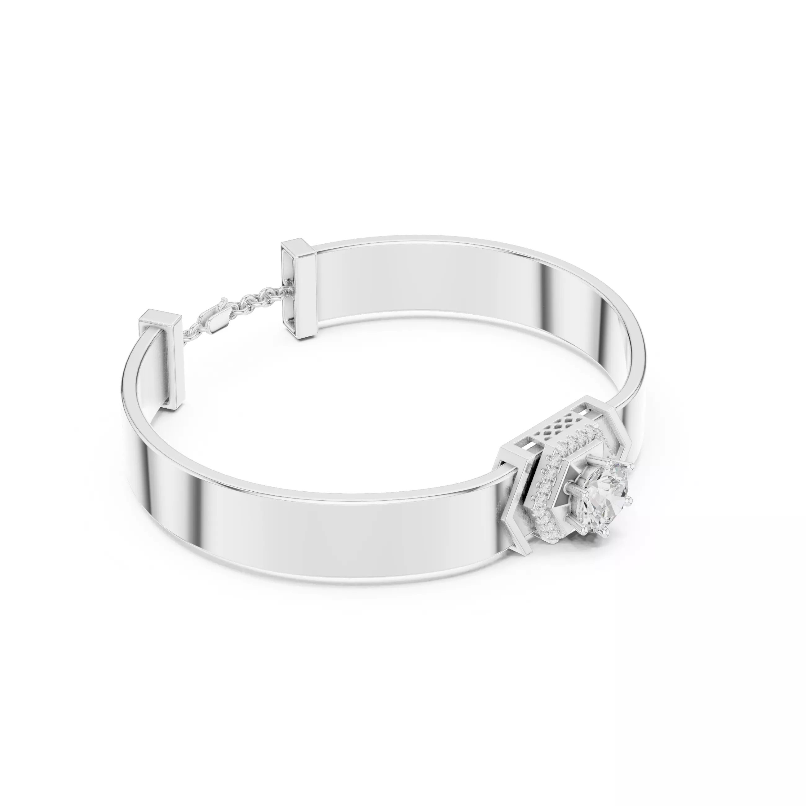 Solitaire Round Mens Bracelet Files With Video 3D print model_6