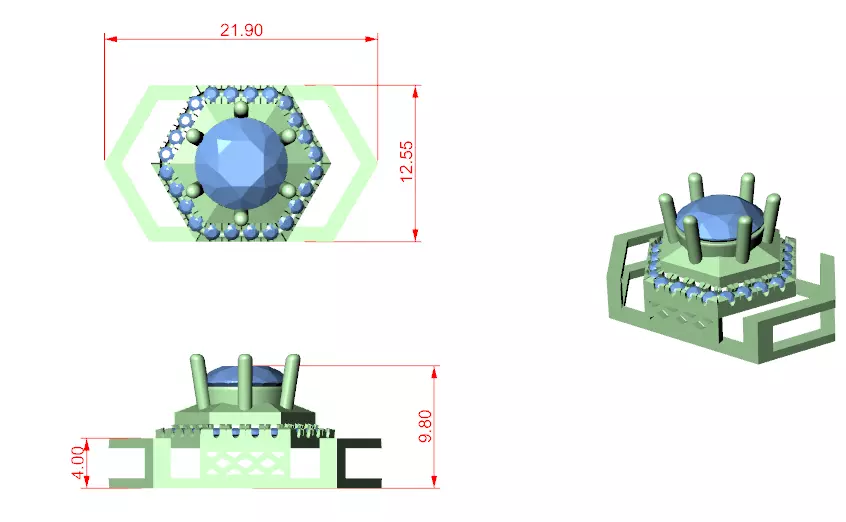 Solitaire Round Mens Bracelet Files With Video 3D print model_12