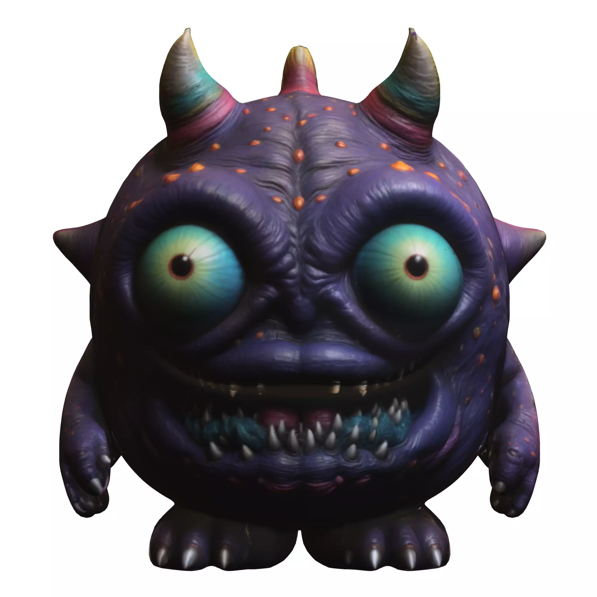 Cartoon Monster with Spikes Low-poly 3D model