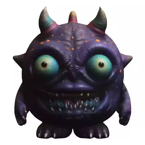 Cartoon Monster with Spikes