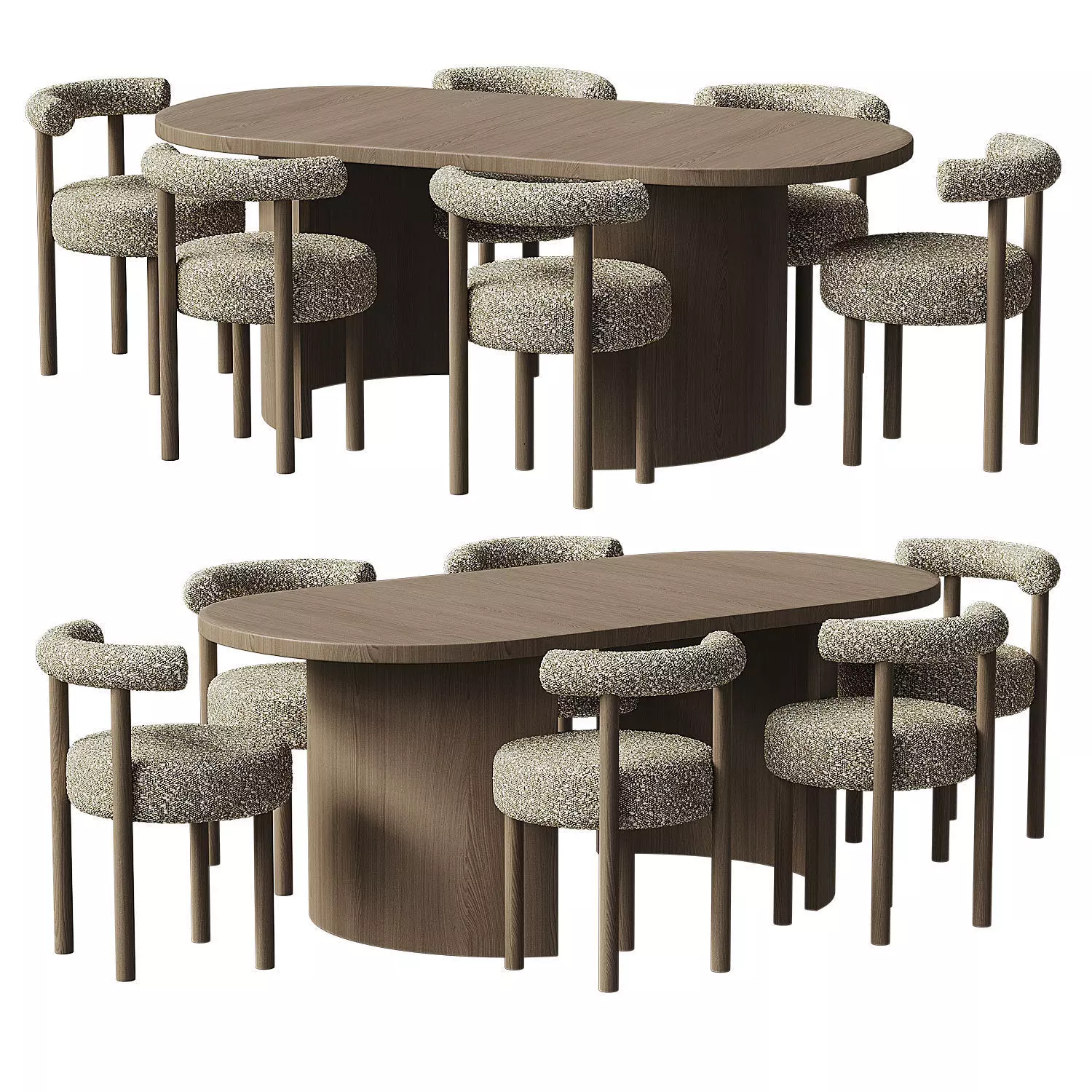 Hudson 6 Seater Dining Set 3D model