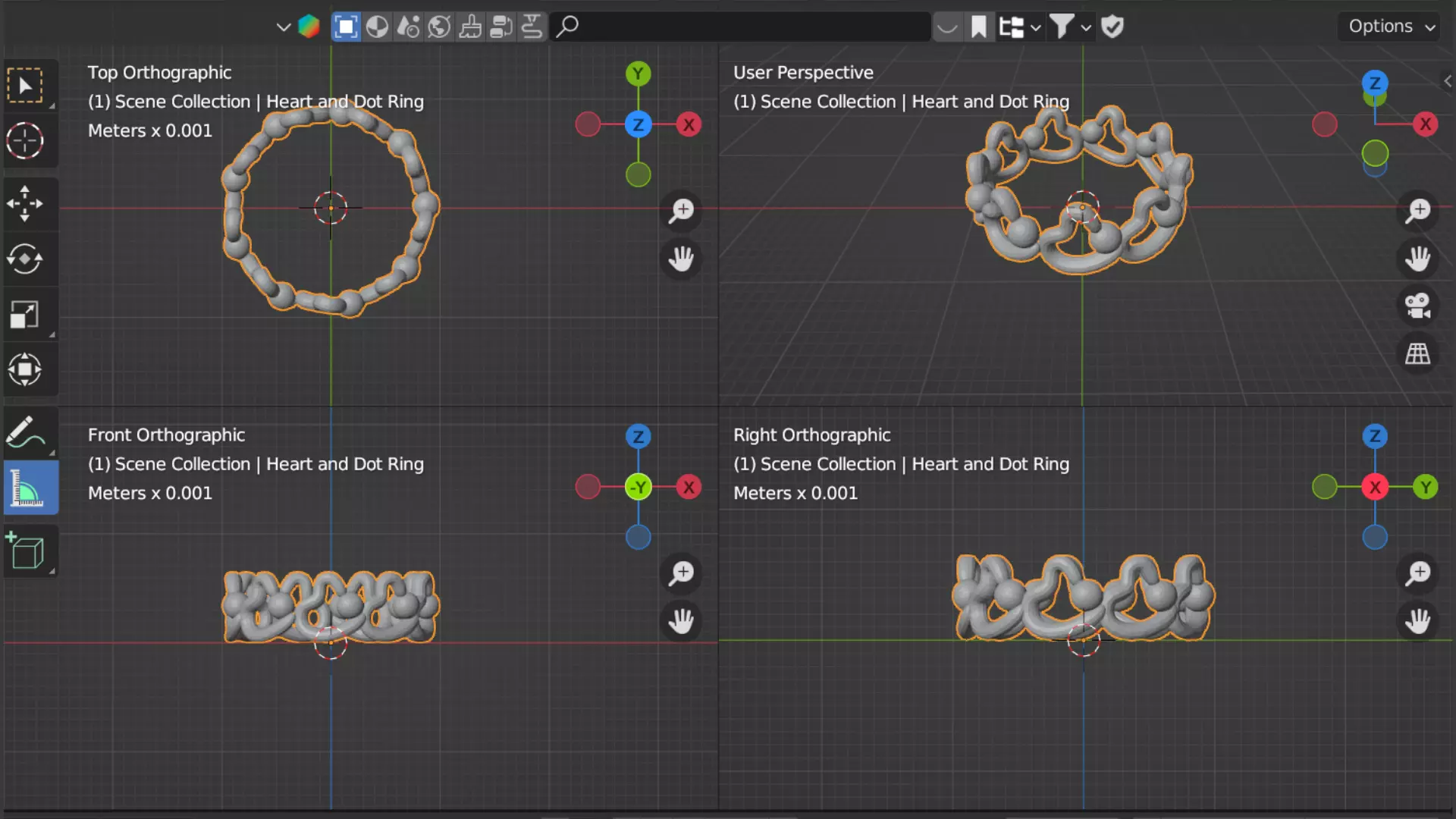 Womens Ring Pack of 5 STL OBJ ring collection _15