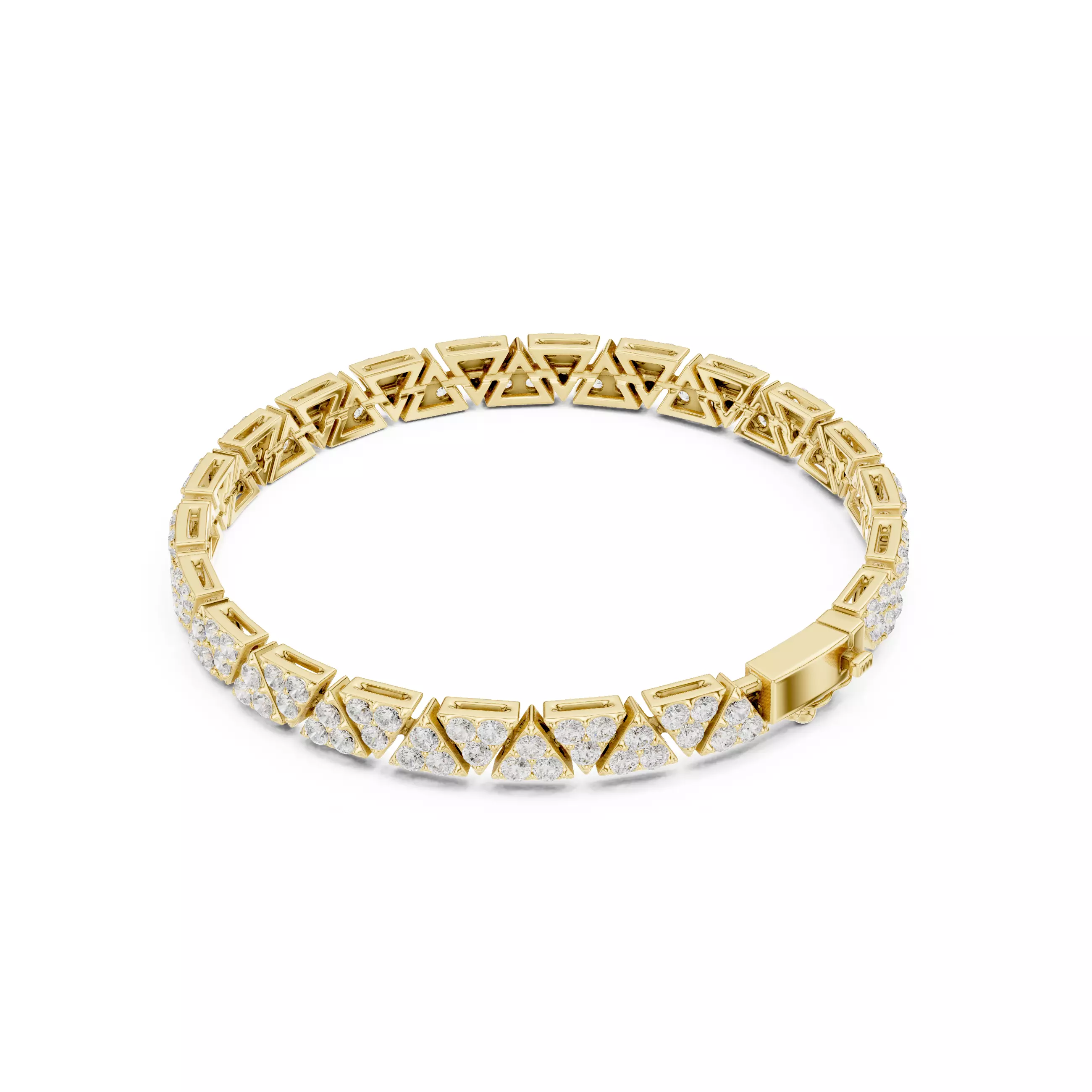 Triangle Design Mens Bracelet With Video and Files 3DM STL 3D print model_10