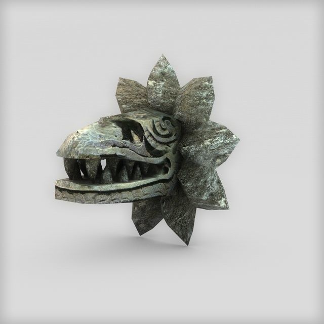 Aztec statues collection Low-poly 3D model_2