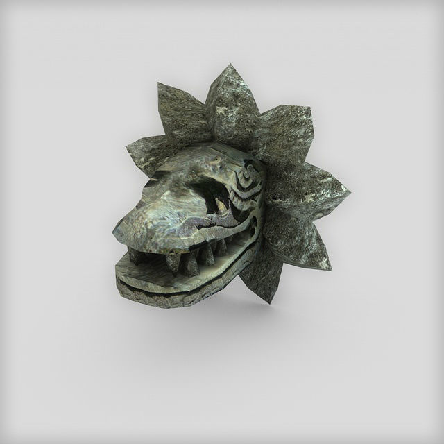 Aztec statues collection Low-poly 3D model_4