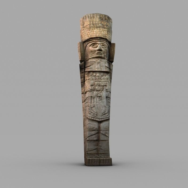 Aztec statues collection Low-poly 3D model_7