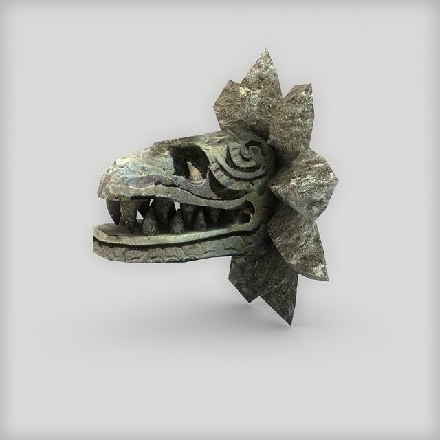 Aztec statues collection Low-poly 3D model_3