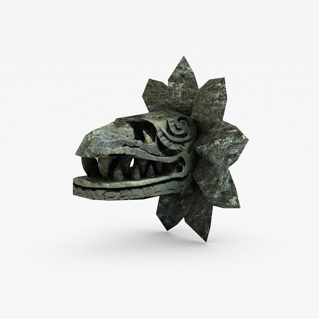 Aztec statues collection Low-poly 3D model_1