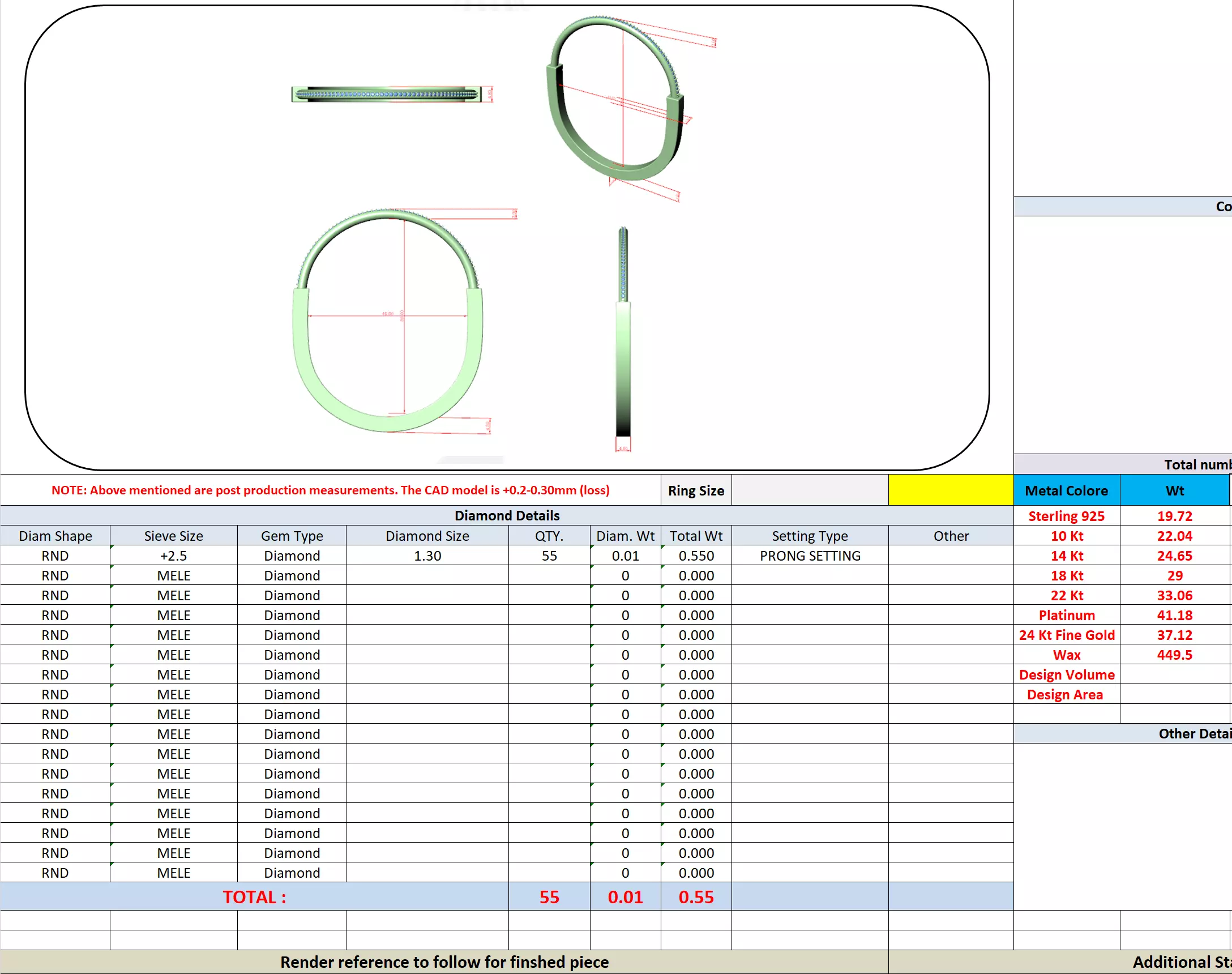 Round Diamond U Shape Mens Bracelet With Video and Files 3D print model_13