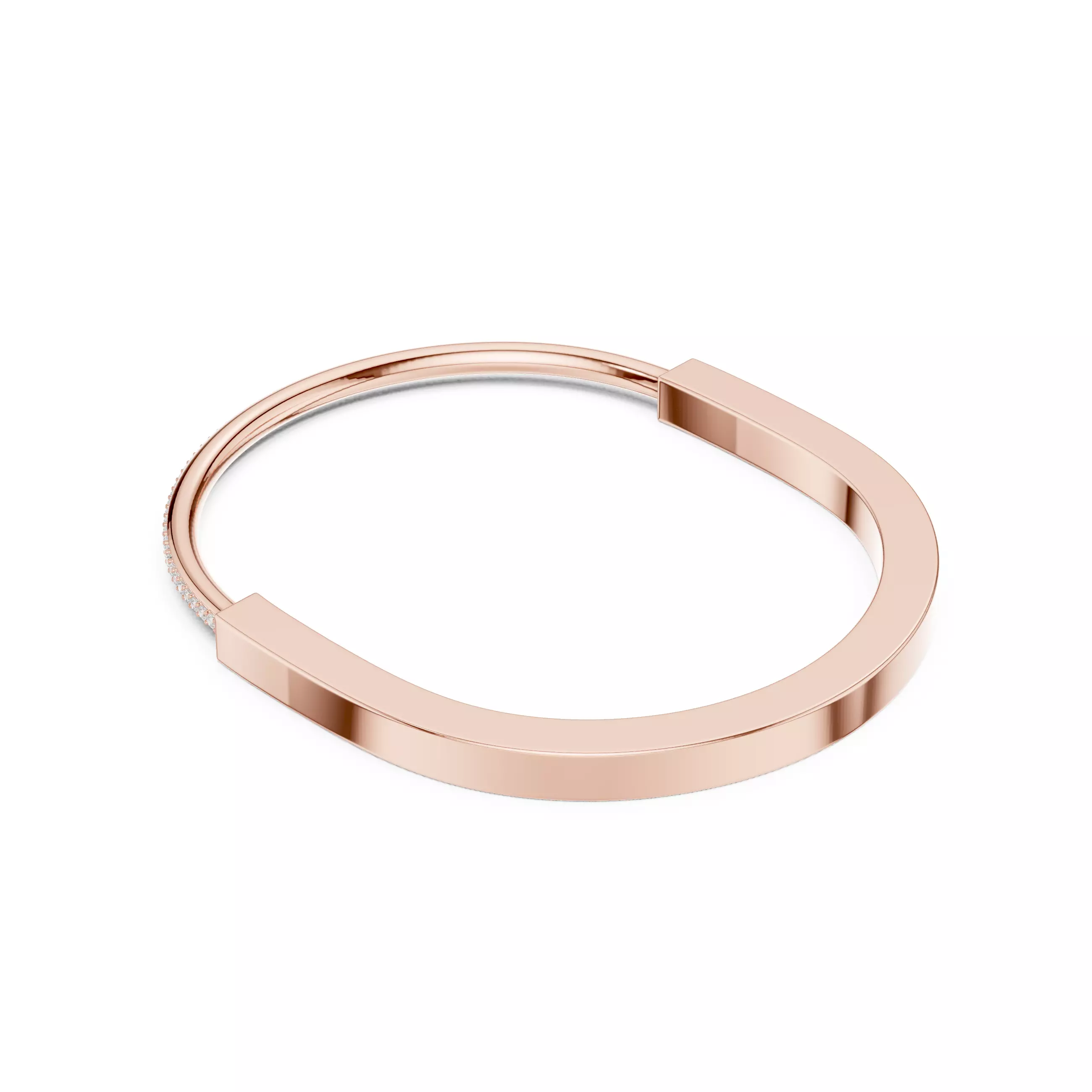 Round Diamond U Shape Mens Bracelet With Video and Files 3D print model_4