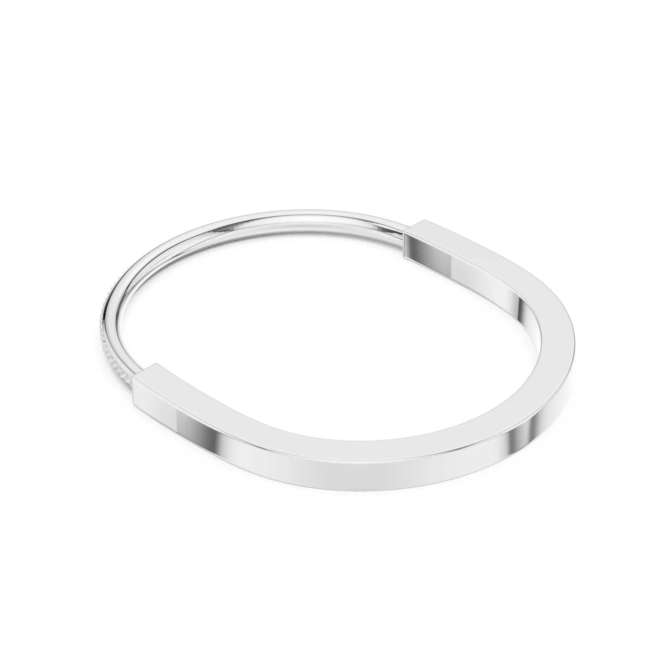 Round Diamond U Shape Mens Bracelet With Video and Files 3D print model_7