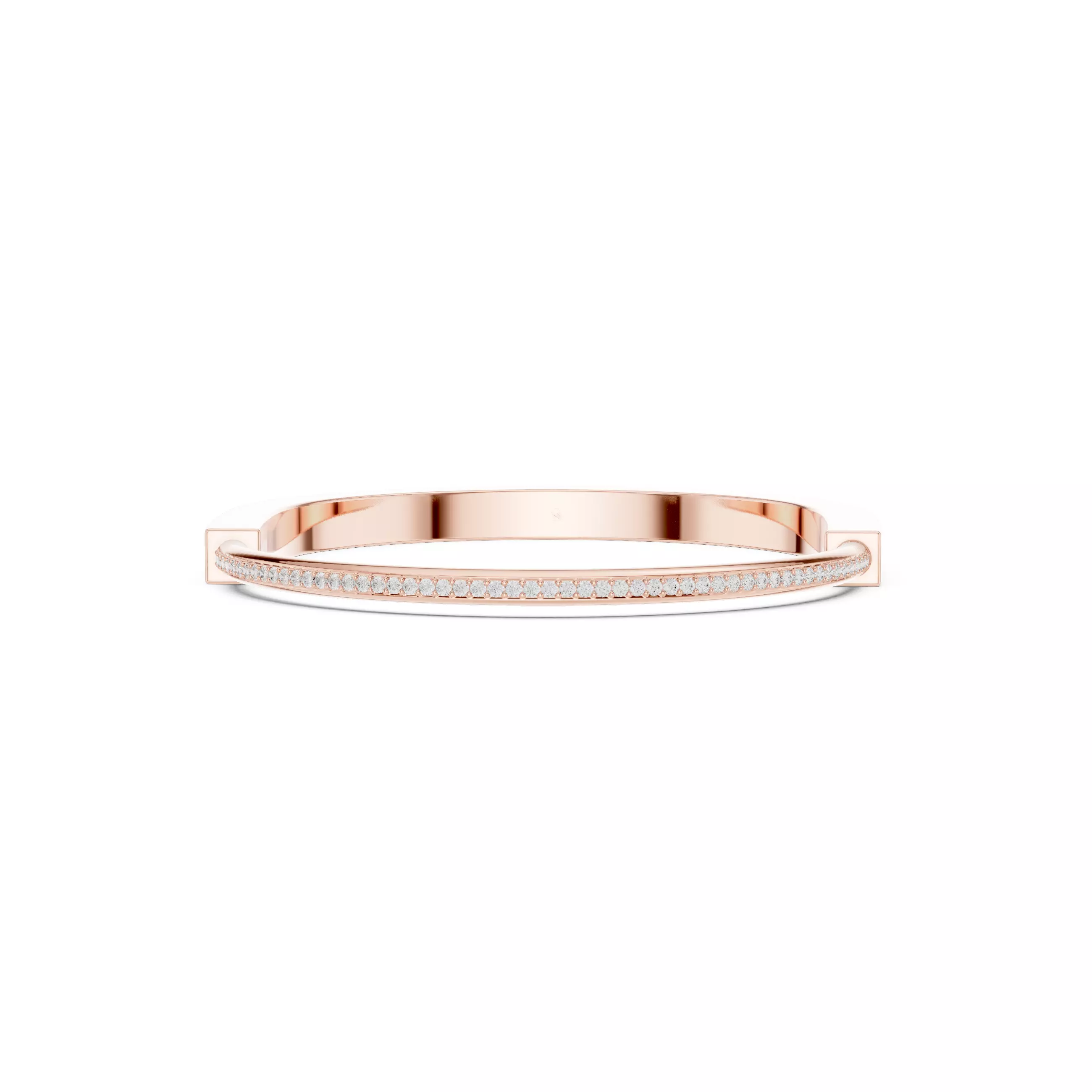 Round Diamond U Shape Mens Bracelet With Video and Files 3D print model_0