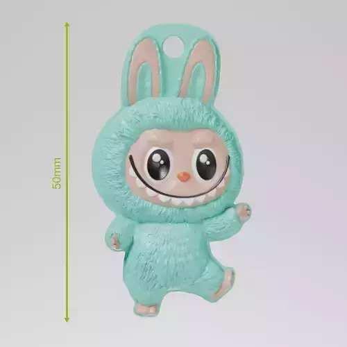 Kawaii Bunny Suit Keychain 50 mm Resin STL