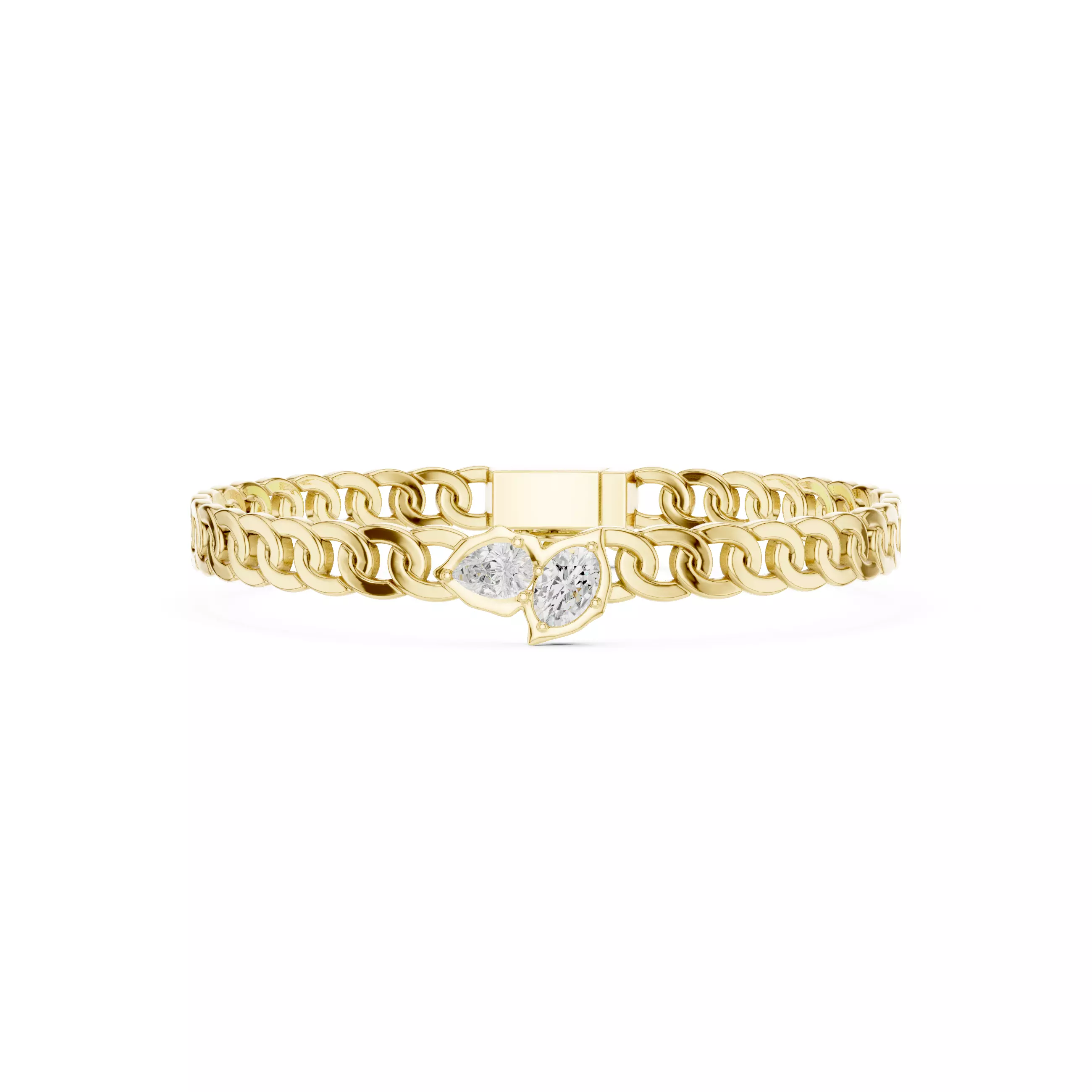 Cuban Chain Link Mens Bracelet Printable Design Files with Video 3D print model_3