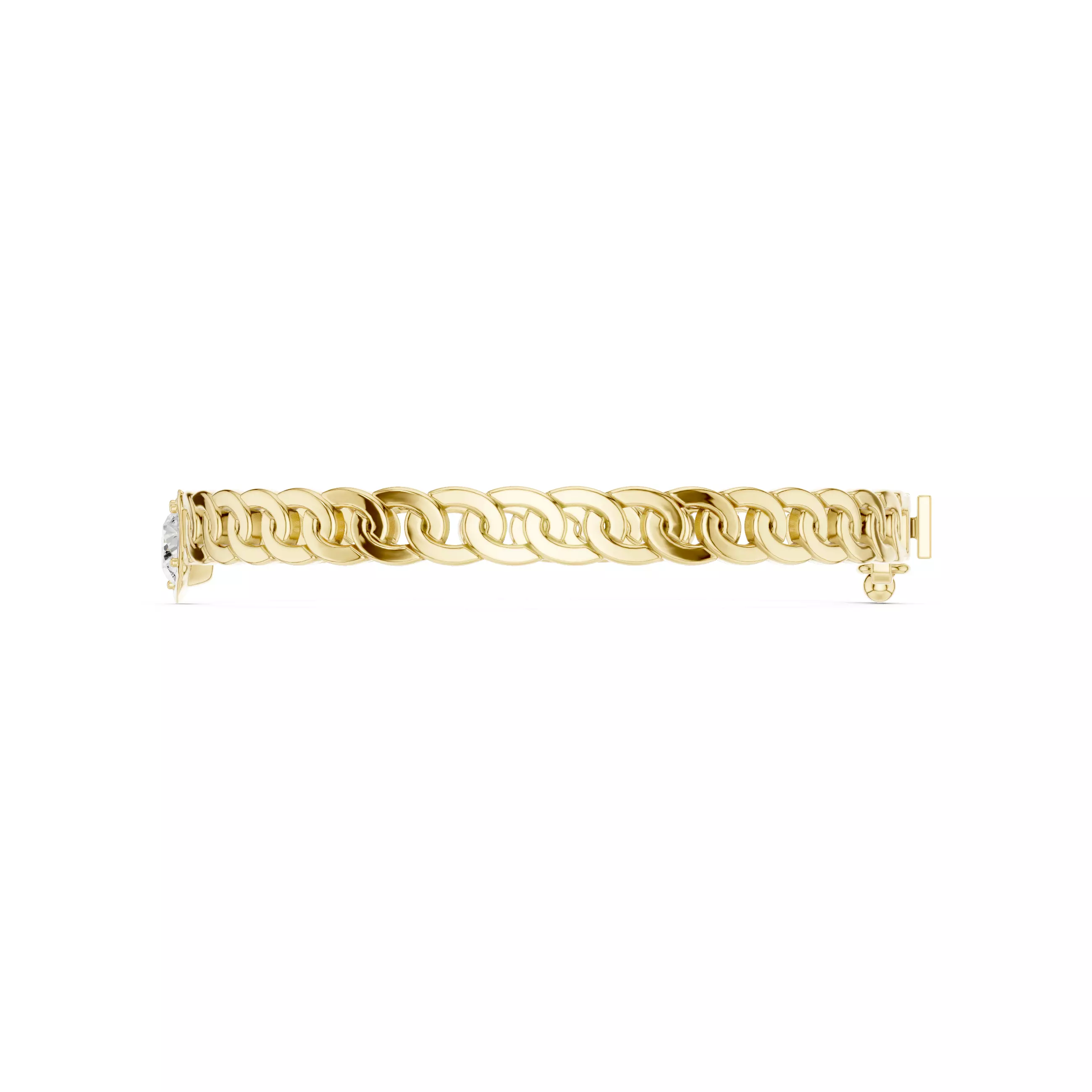 Cuban Chain Link Mens Bracelet Printable Design Files with Video 3D print model_11