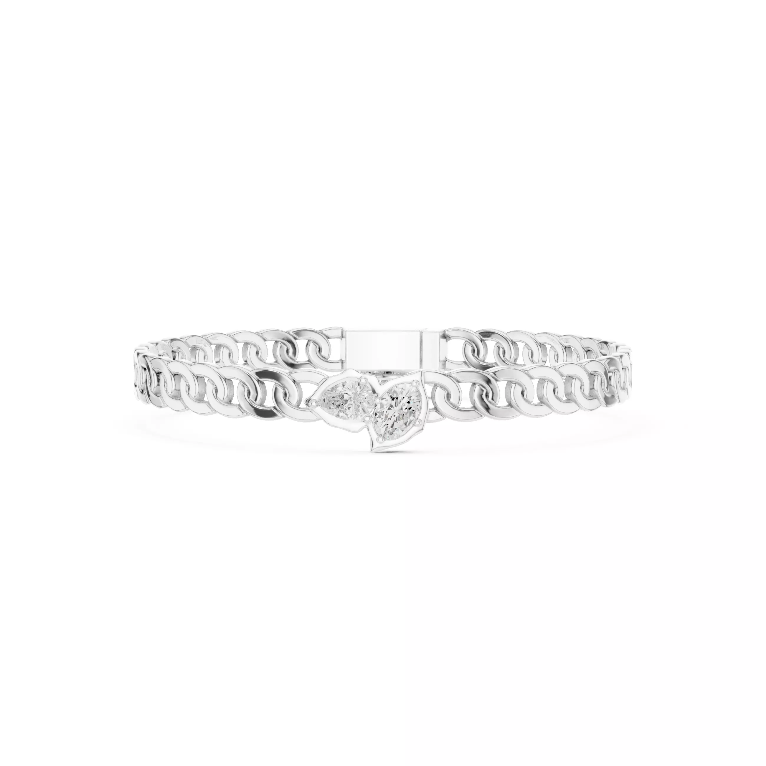 Cuban Chain Link Mens Bracelet Printable Design Files with Video 3D print model_1