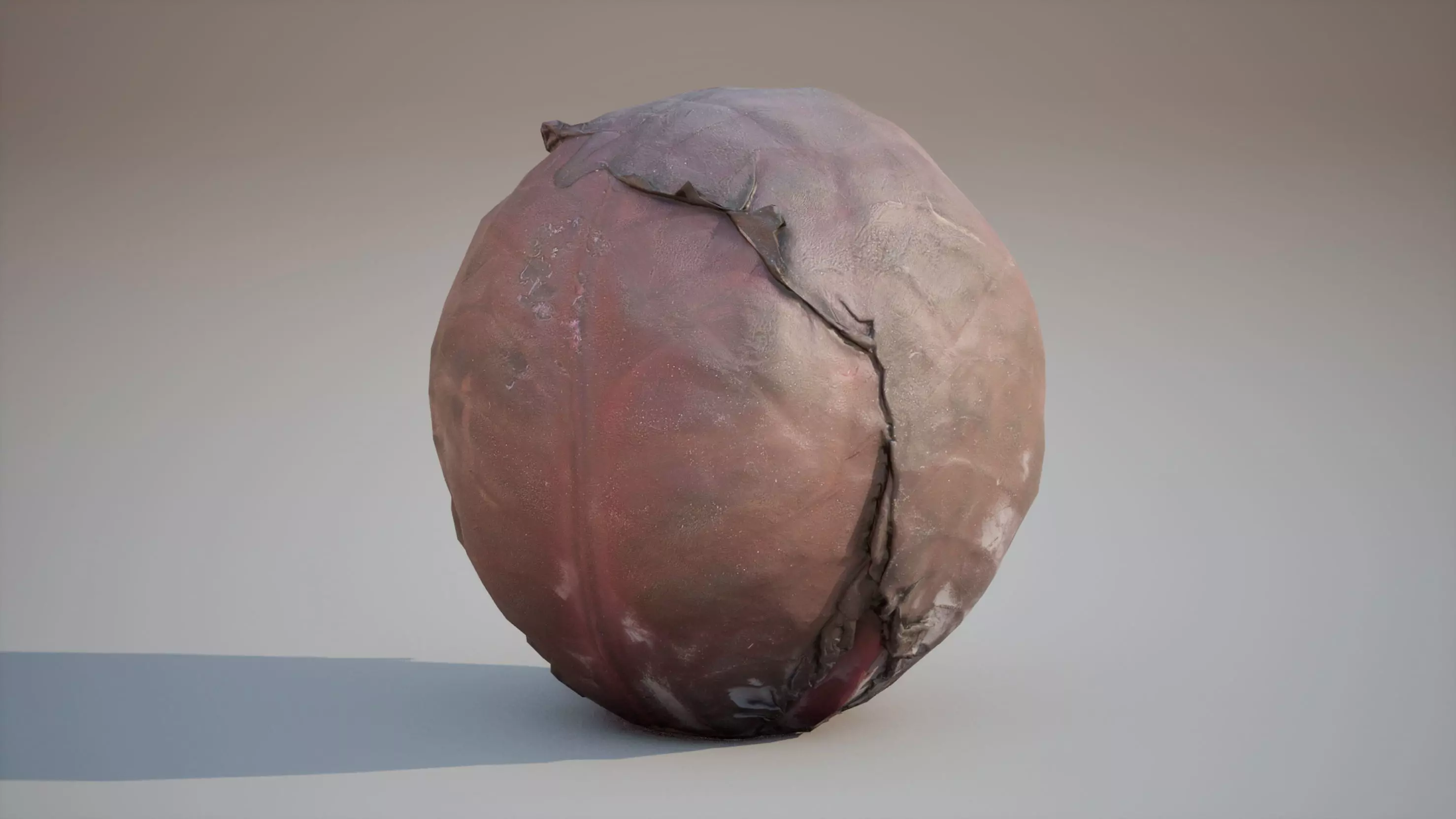 Low Poly of Red cabbage 3d model Game ready Low-poly 3D model_2