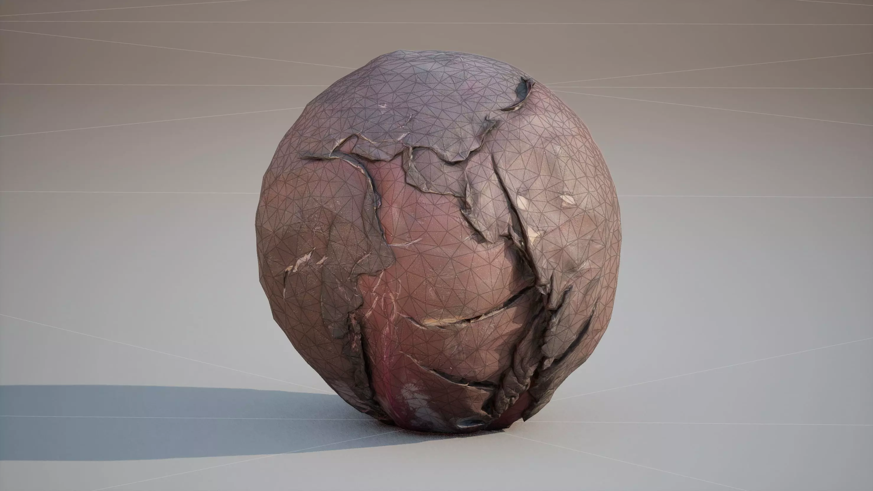 Low Poly of Red cabbage 3d model Game ready Low-poly 3D model_17