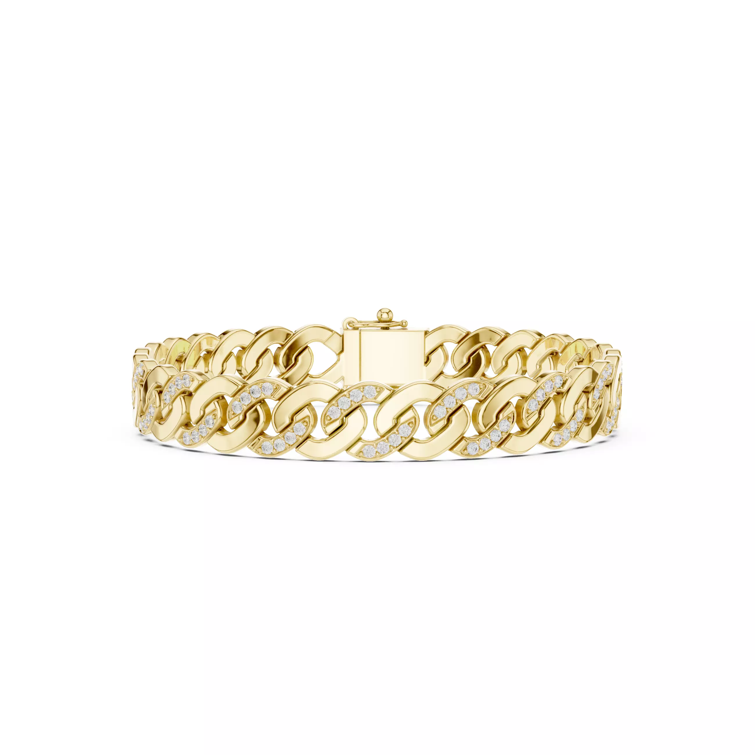 4 45mm Wide Cuban Chain Bracelet For Men with Design and Video 3D print model_2