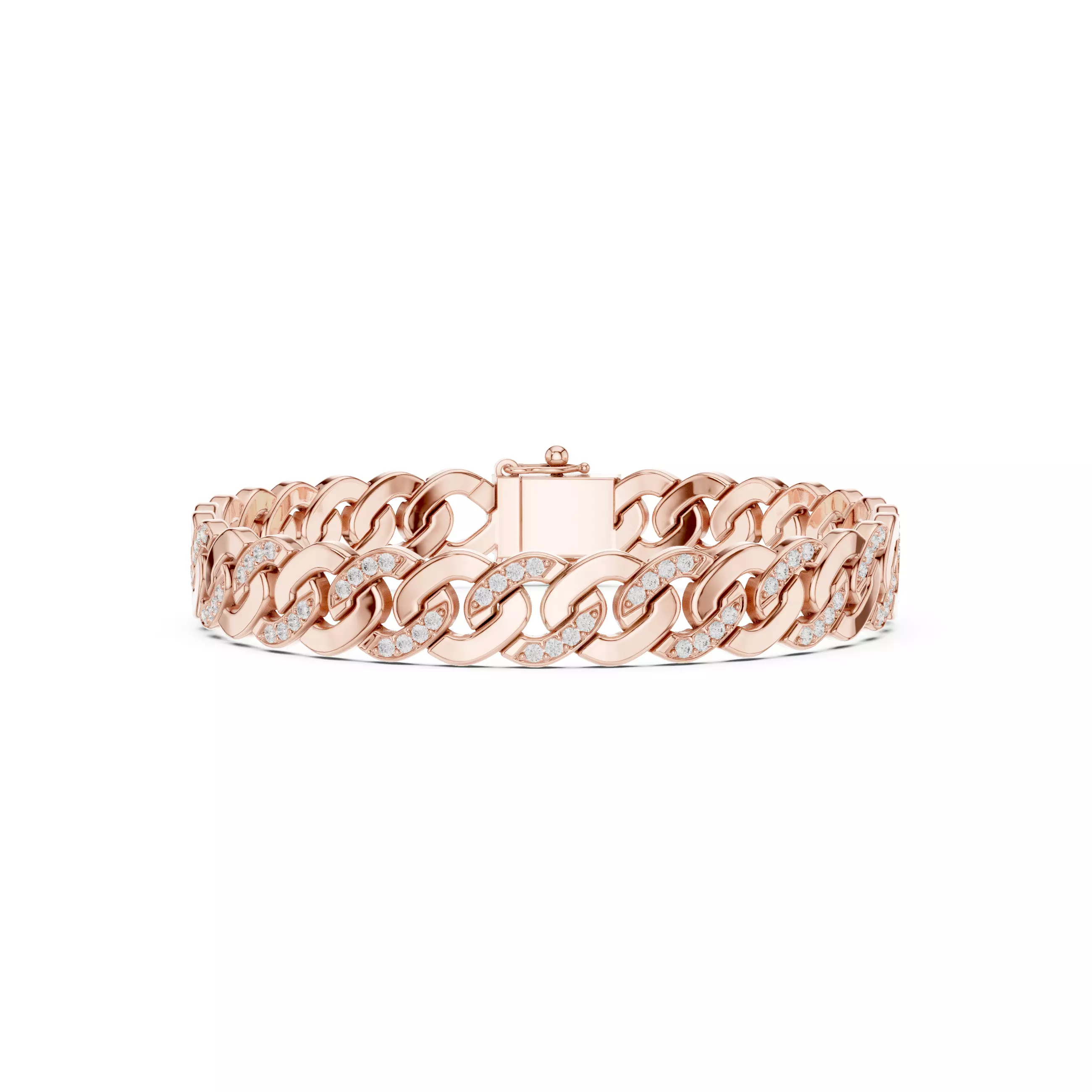 4 45mm Wide Cuban Chain Bracelet For Men with Design and Video 3D print model_0