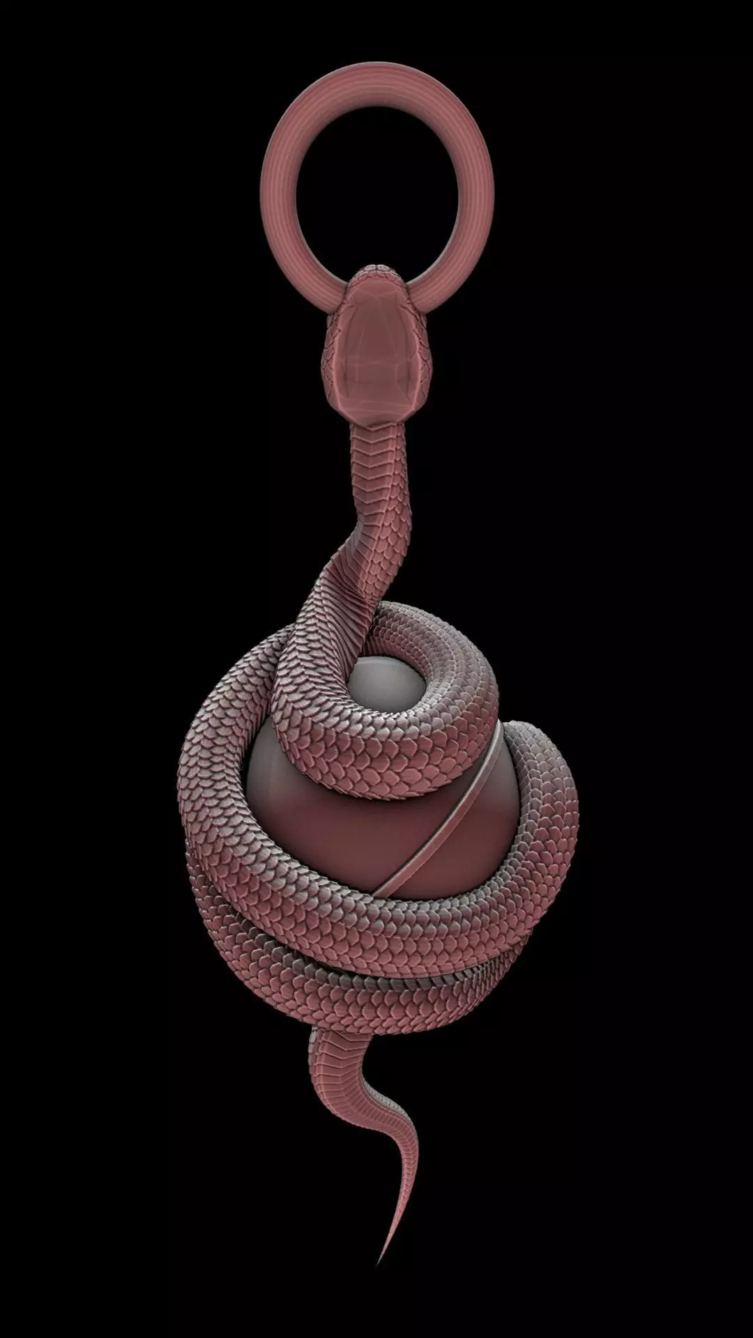 Solid snake skull Charm sculpt 3d printable  3D print model_30