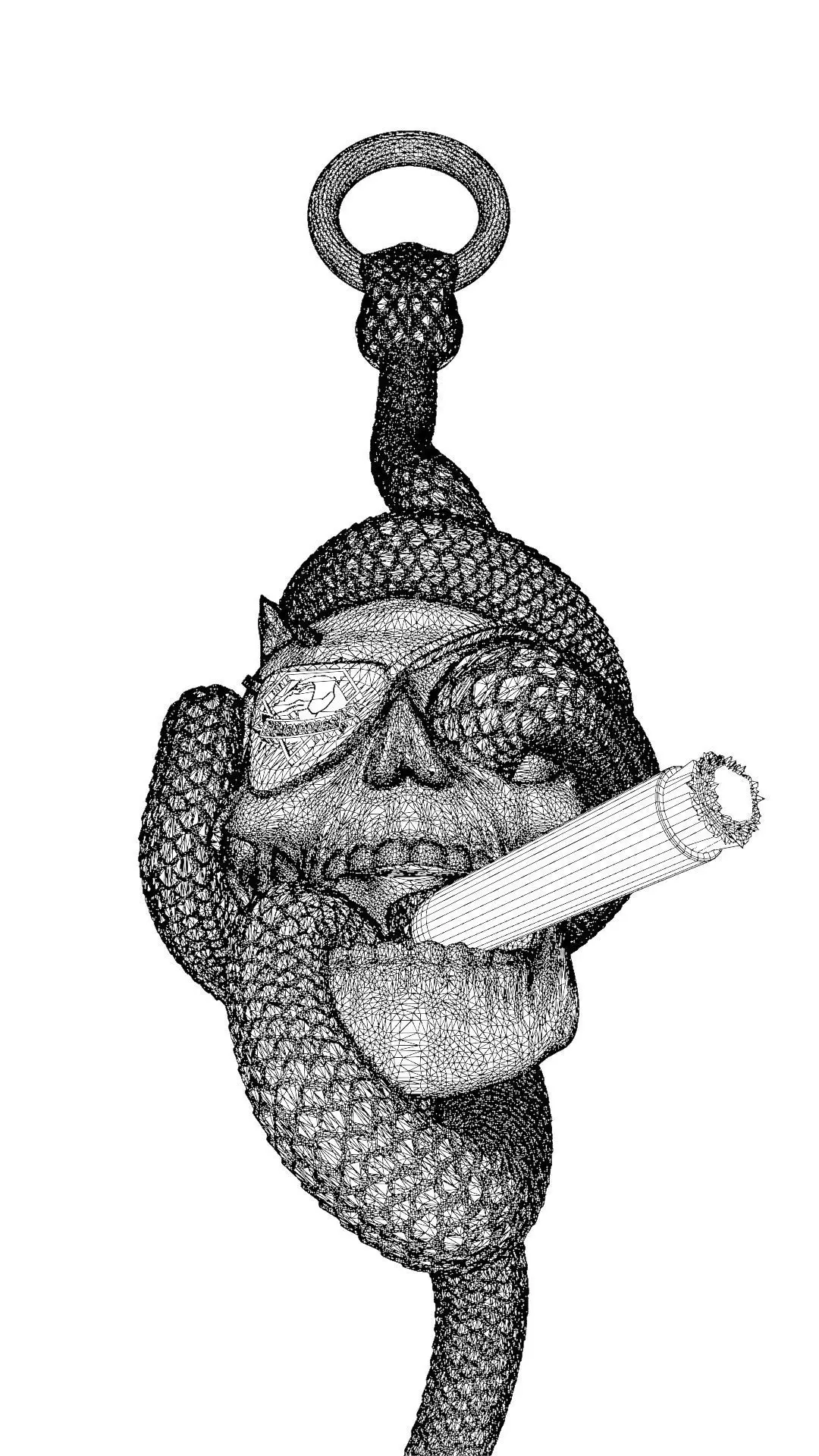 Solid snake skull Charm sculpt 3d printable  3D print model_11