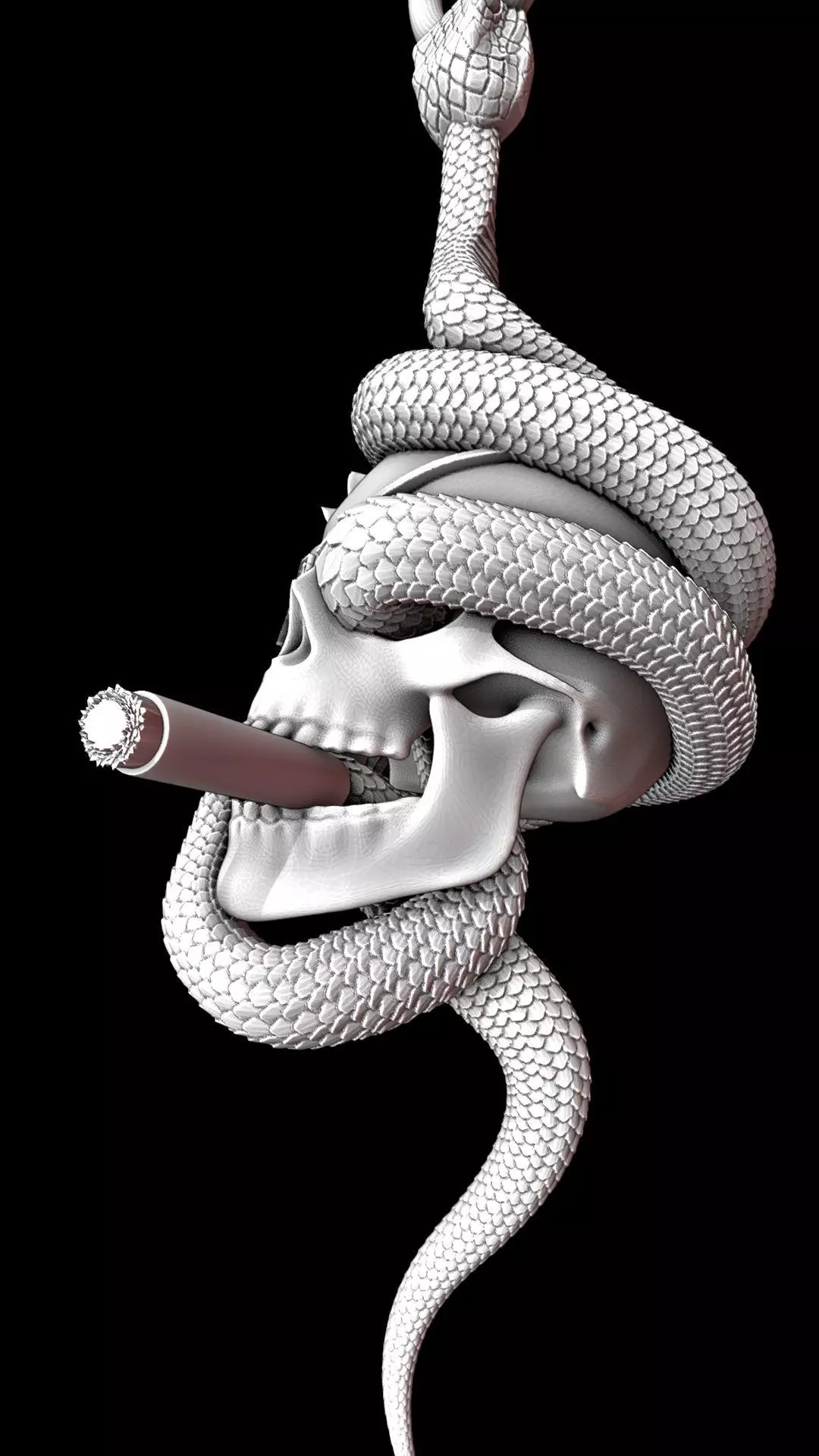 Solid snake skull Charm sculpt 3d printable  3D print model_26