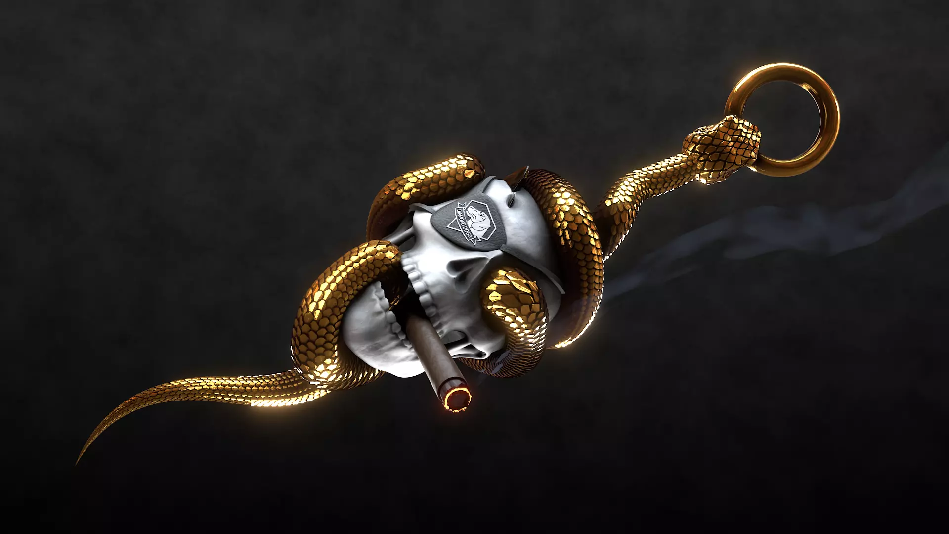 Solid snake skull Charm sculpt 3d printable  3D print model_2