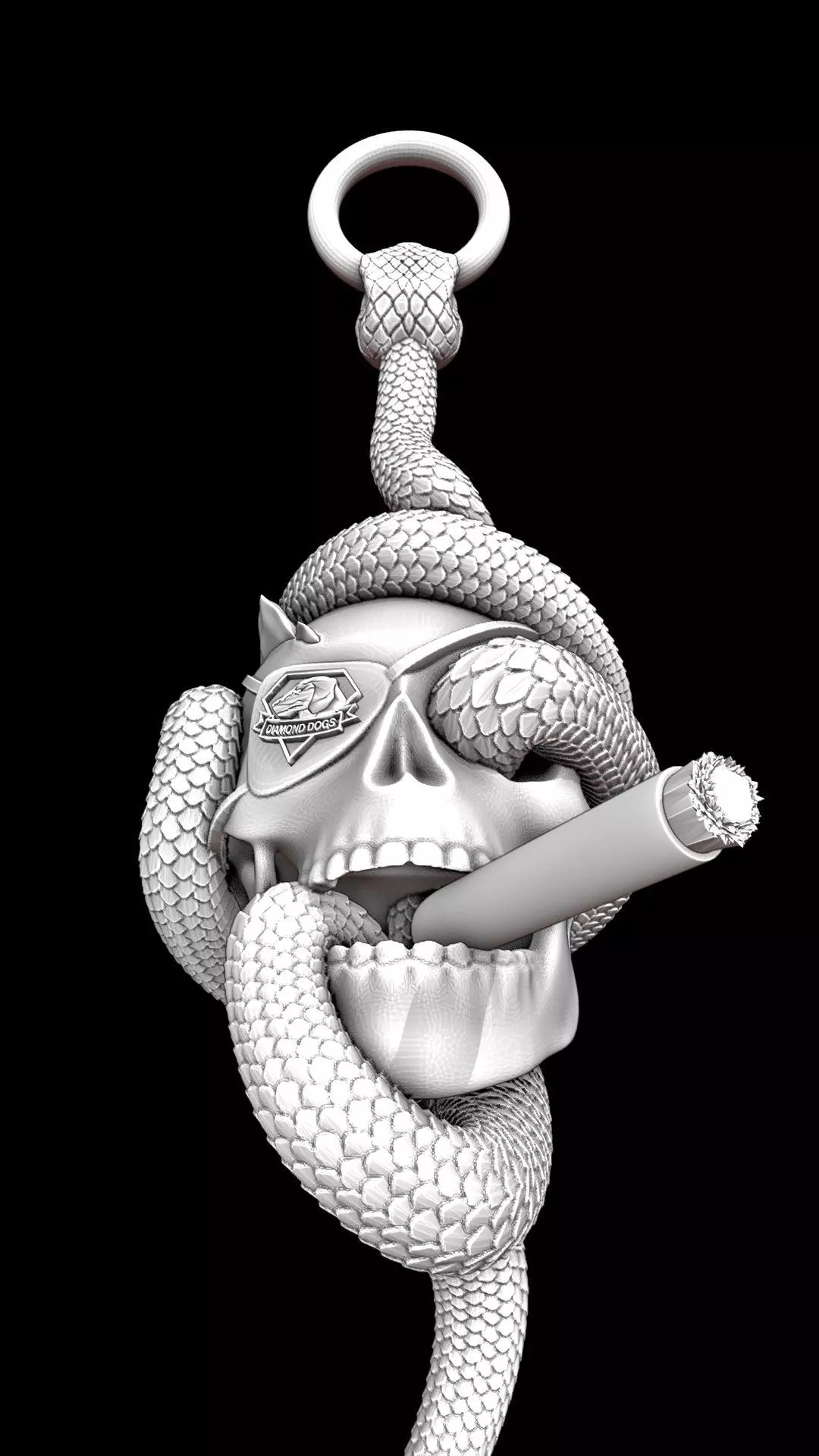 Solid snake skull Charm sculpt 3d printable  3D print model_27