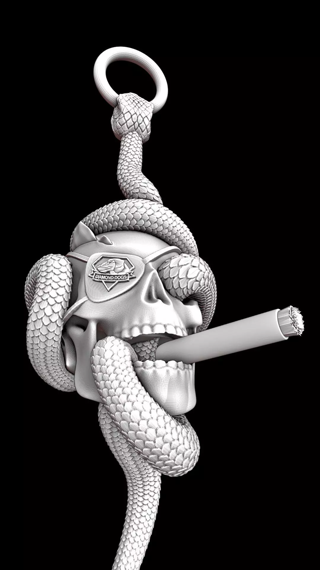 Solid snake skull Charm sculpt 3d printable  3D print model_28