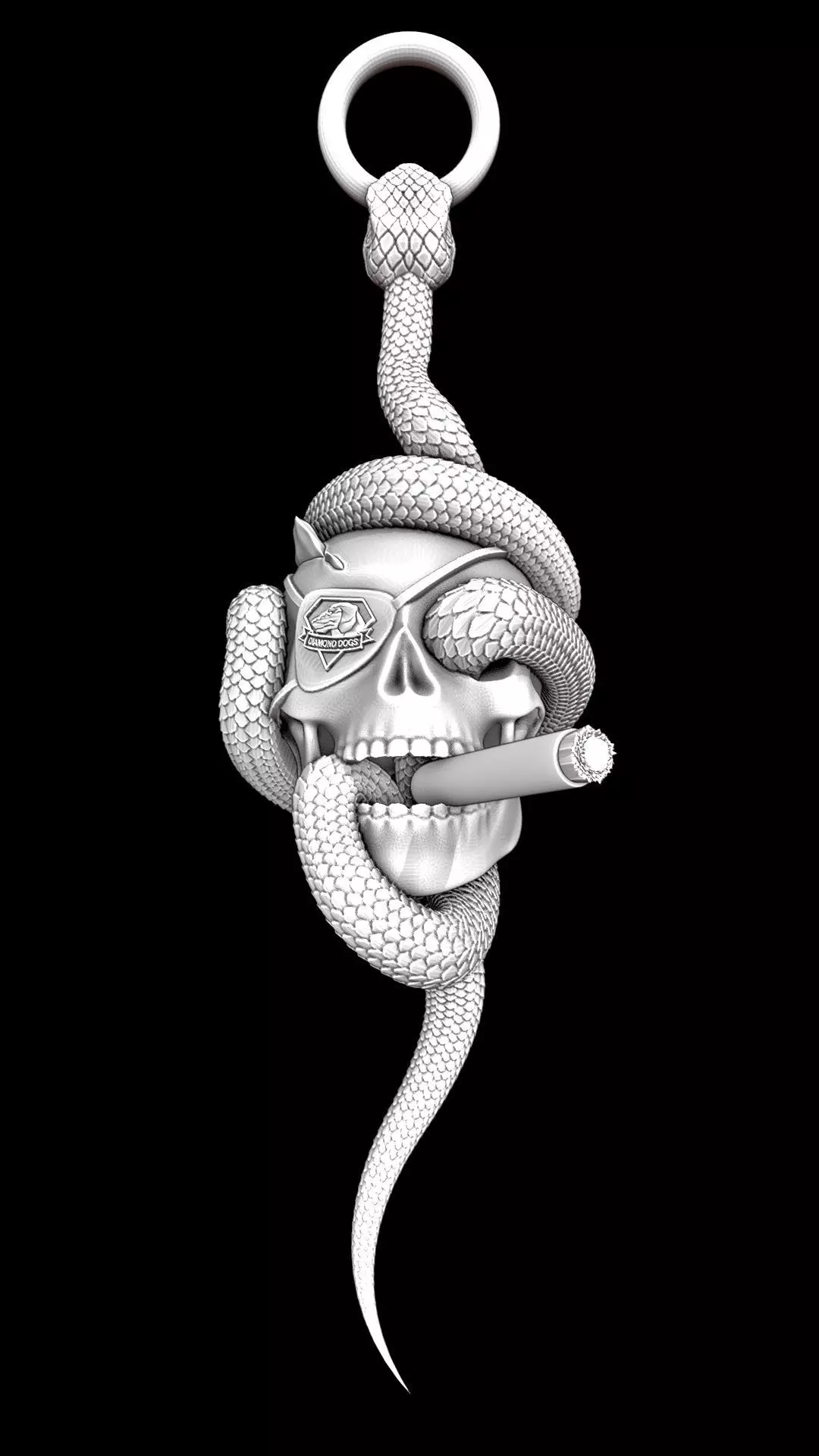 Solid snake skull Charm sculpt 3d printable  3D print model_31